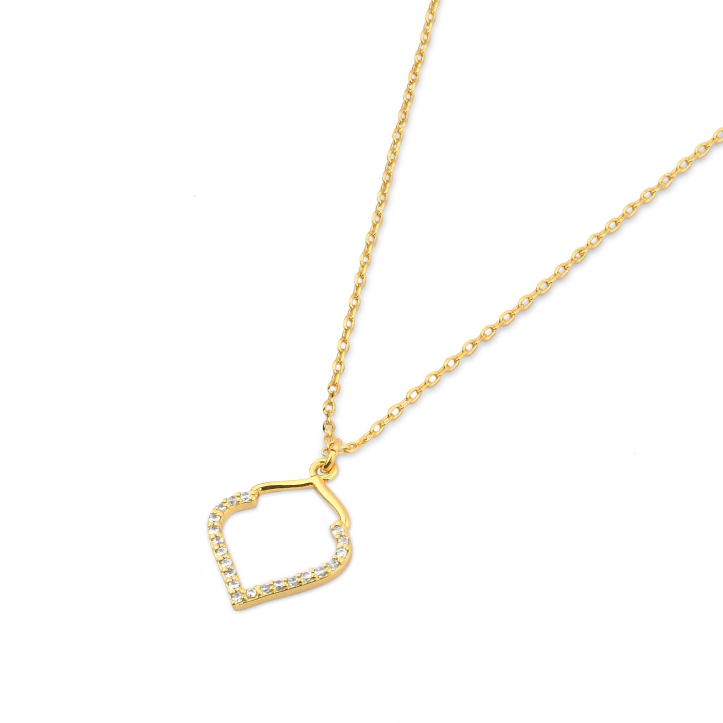 London Women's Z Real Gold-Plated Cubic Zirconia Pendant Set Necklace