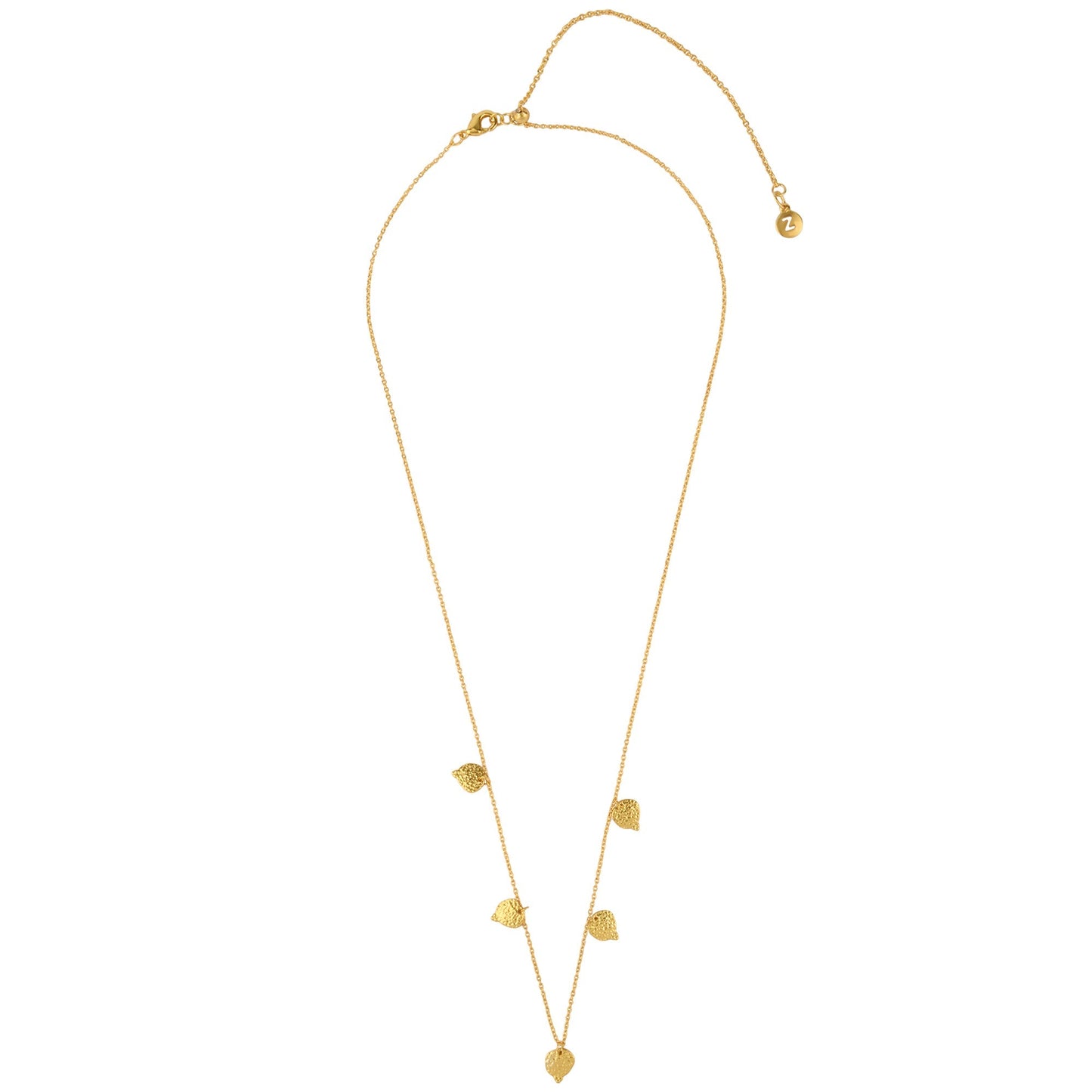 London Women's Z Real Gold Plated Station Bobble Charm Necklace