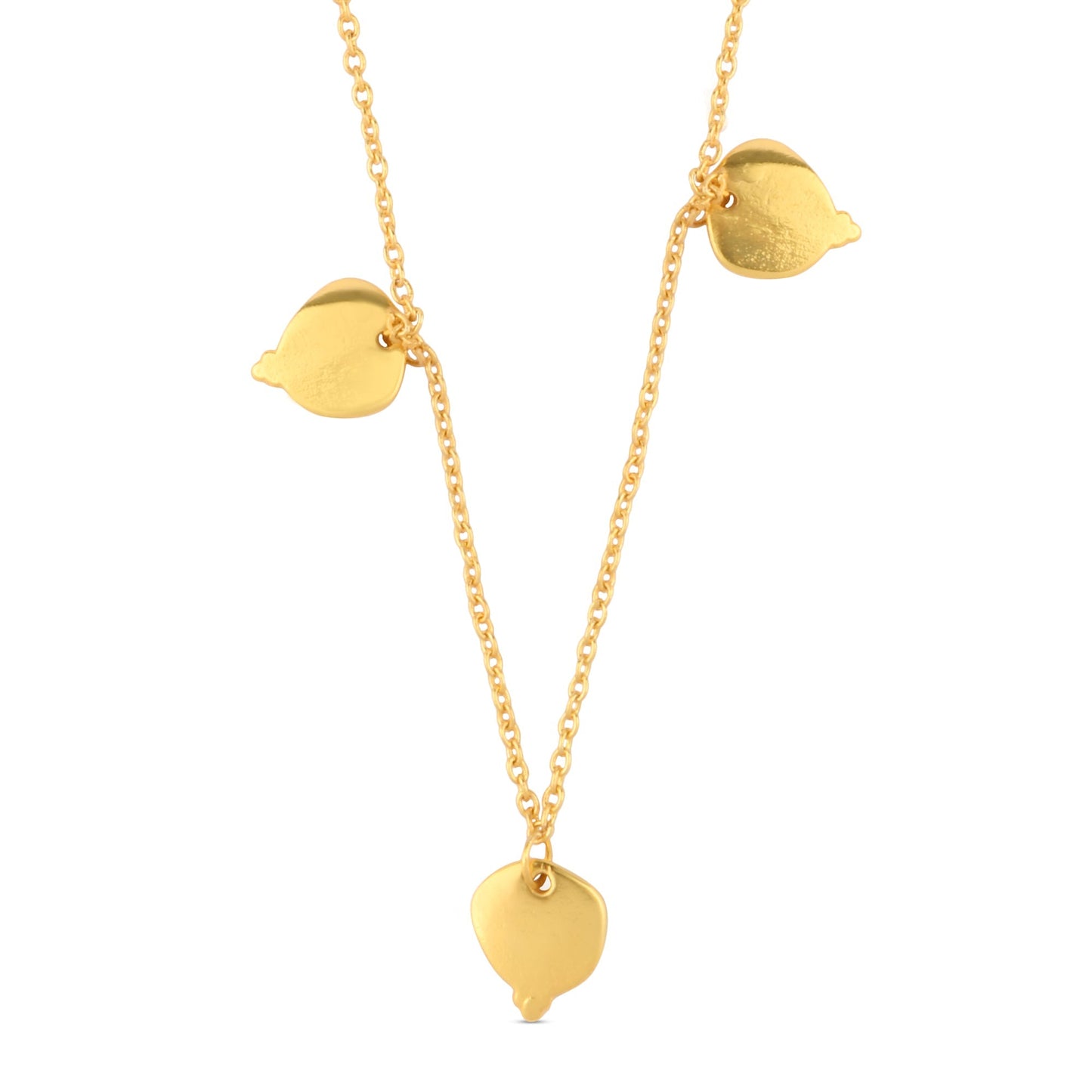 London Women's Z Real Gold Plated Station Bobble Charm Necklace
