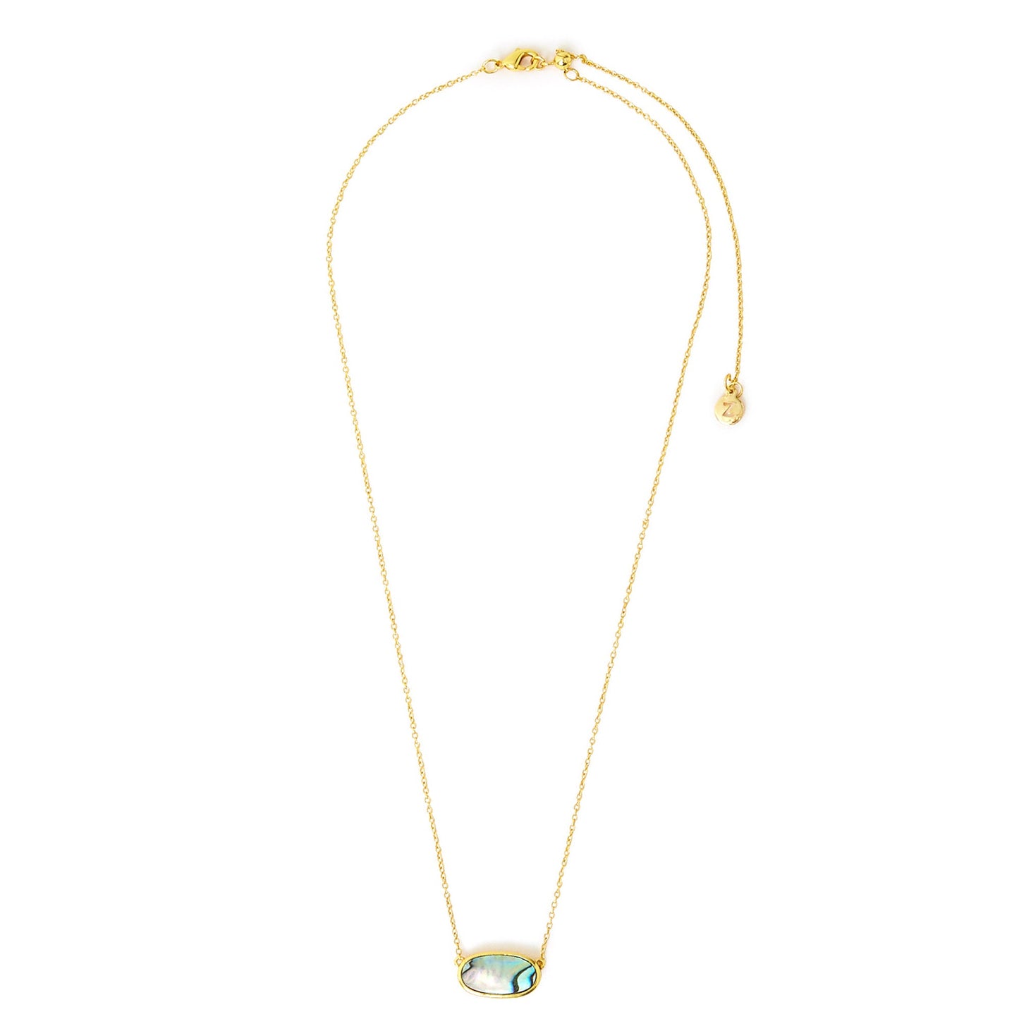 London Women's Z Real Gold Plated Abalone Necklace