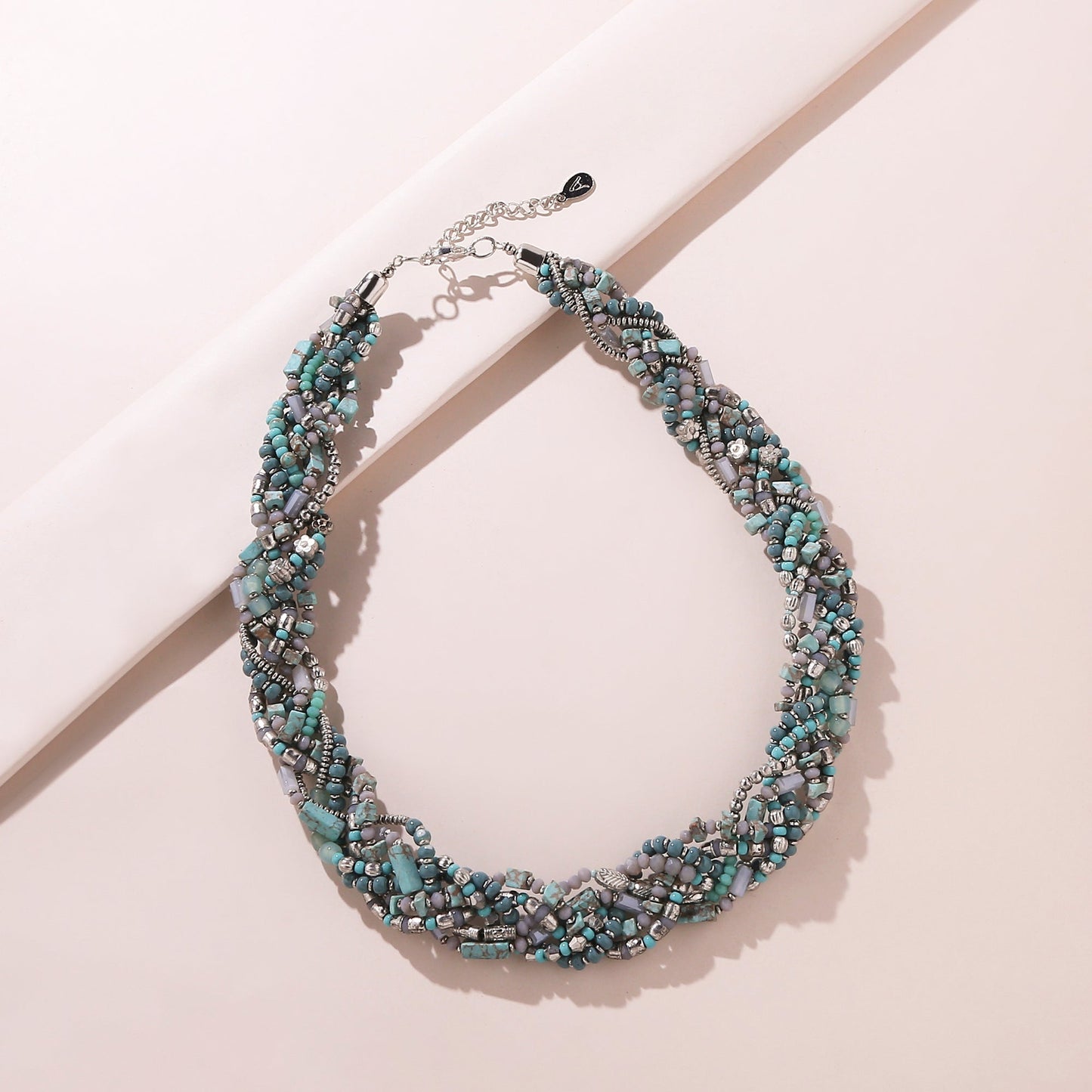London Women's Turquoise Statement Beaded Plait Necklace