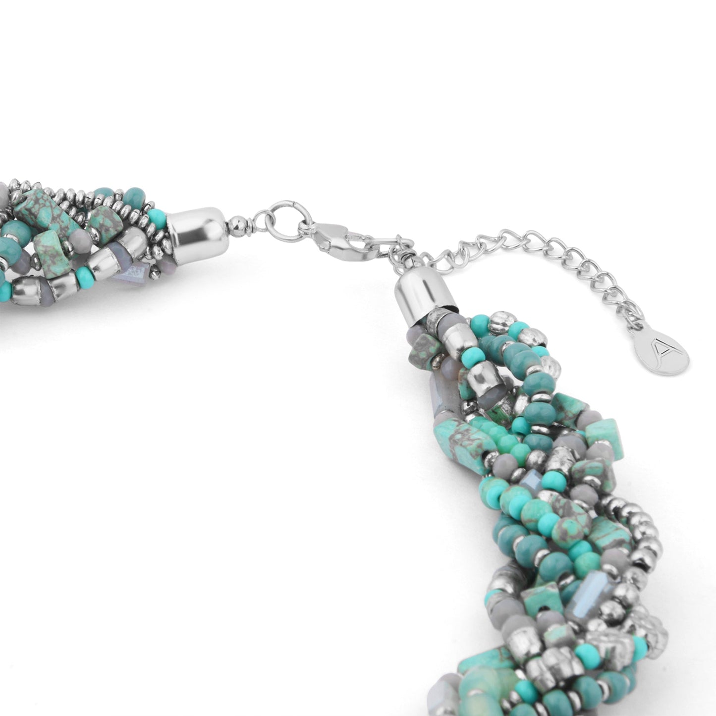 London Women's Turquoise Statement Beaded Plait Necklace