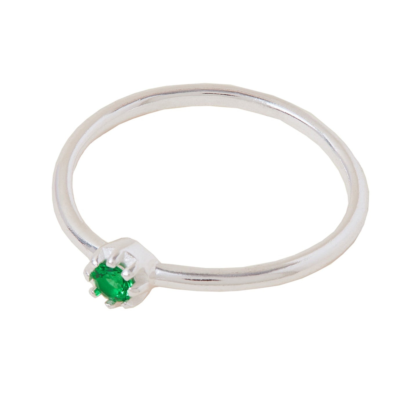 London Women's 925 Sterling Silver Hallmark Green Sparkle Ring - MEDIUM