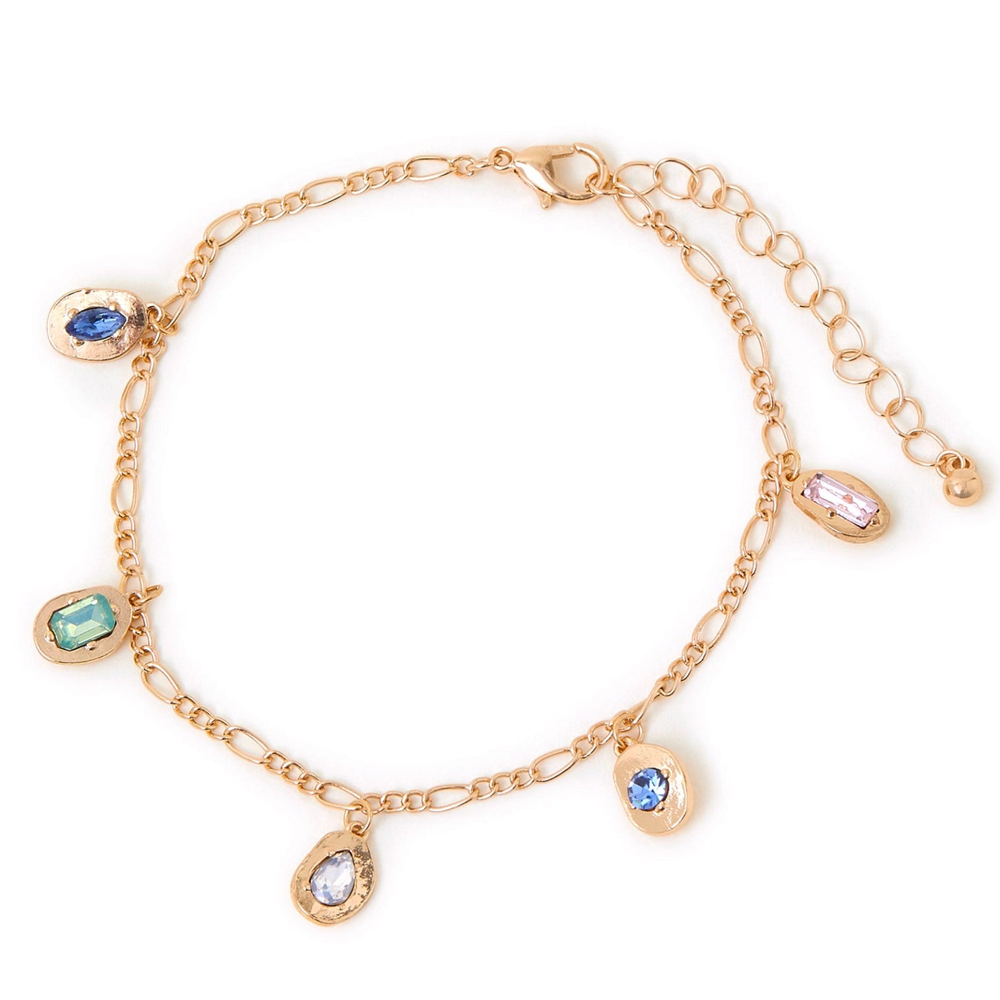 London Women's Molten Encrusted Gem Anklet