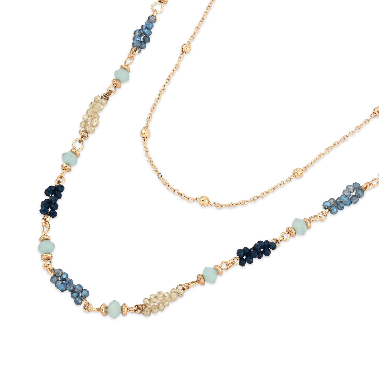 London Women's Multi Layered Facet Bead Necklace