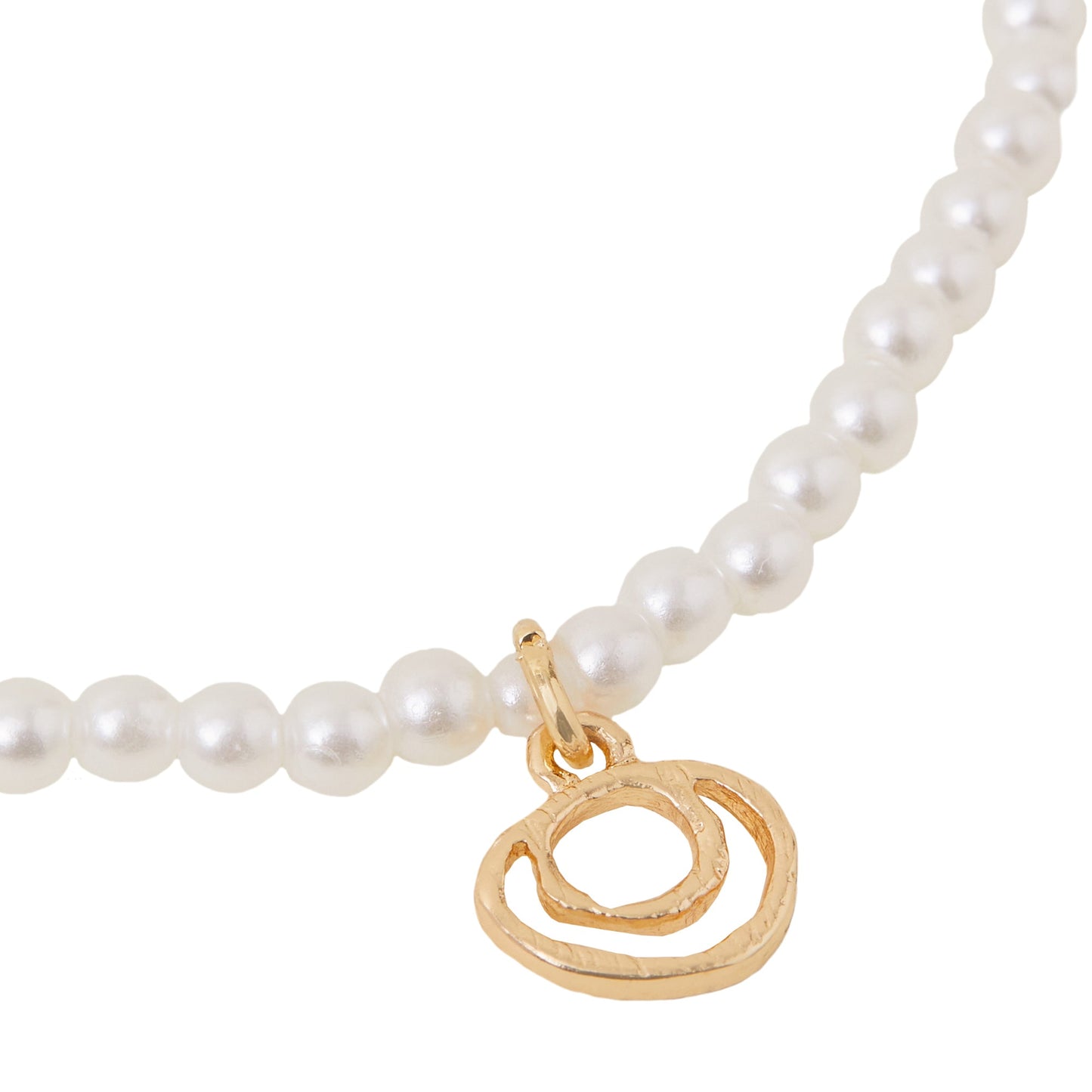 London Women's White Pearly Bead Anklet