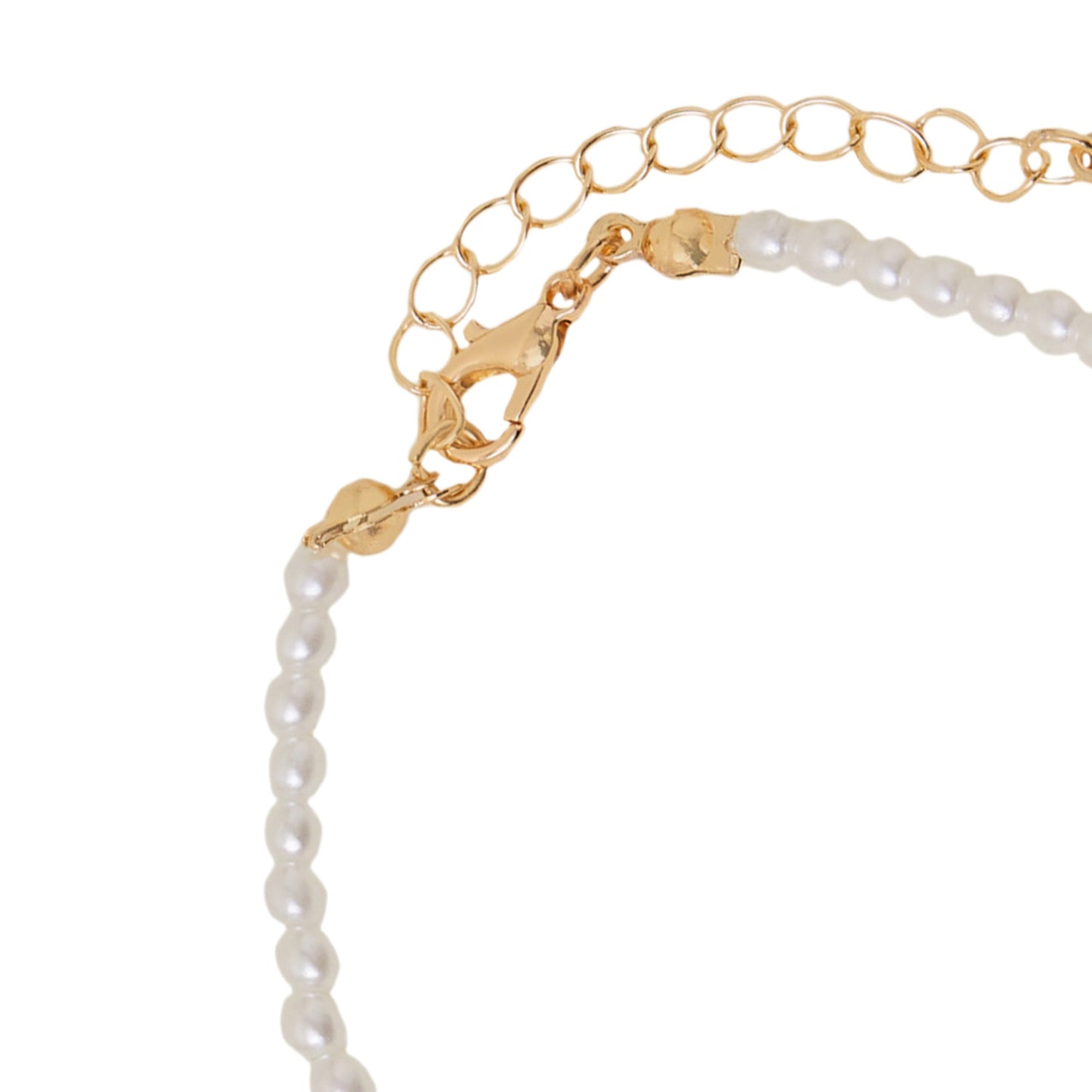 London Women's White Pearly Bead Anklet