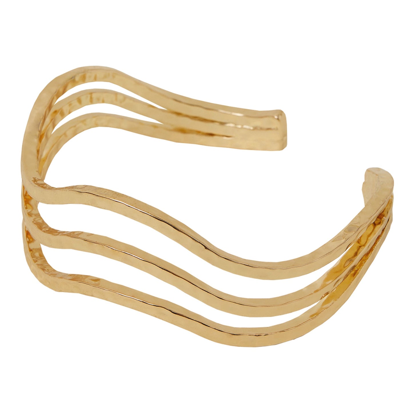 London Women's Gold Wavy Layered Bangle