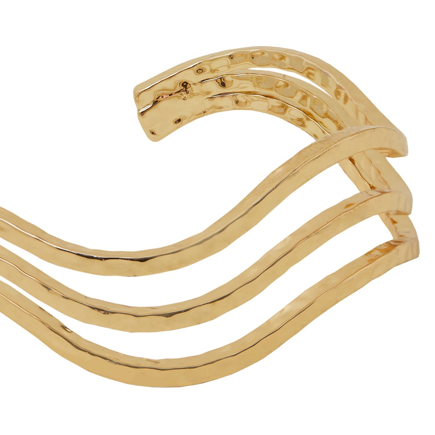London Women's Gold Wavy Layered Bangle