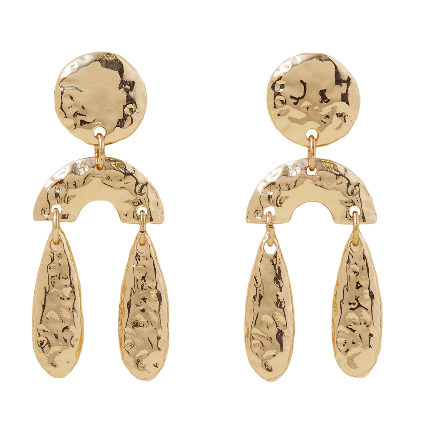 London Women's Gold Textured Drop Earrings