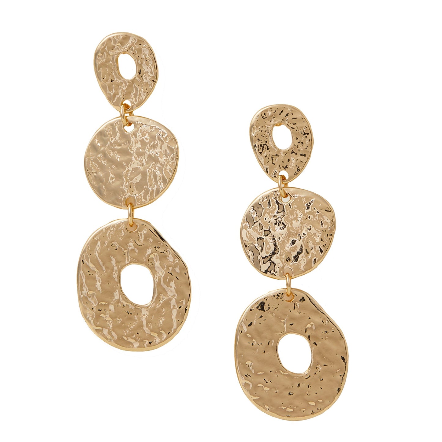 London Women's Gold Triple Circle Hoop Earrings