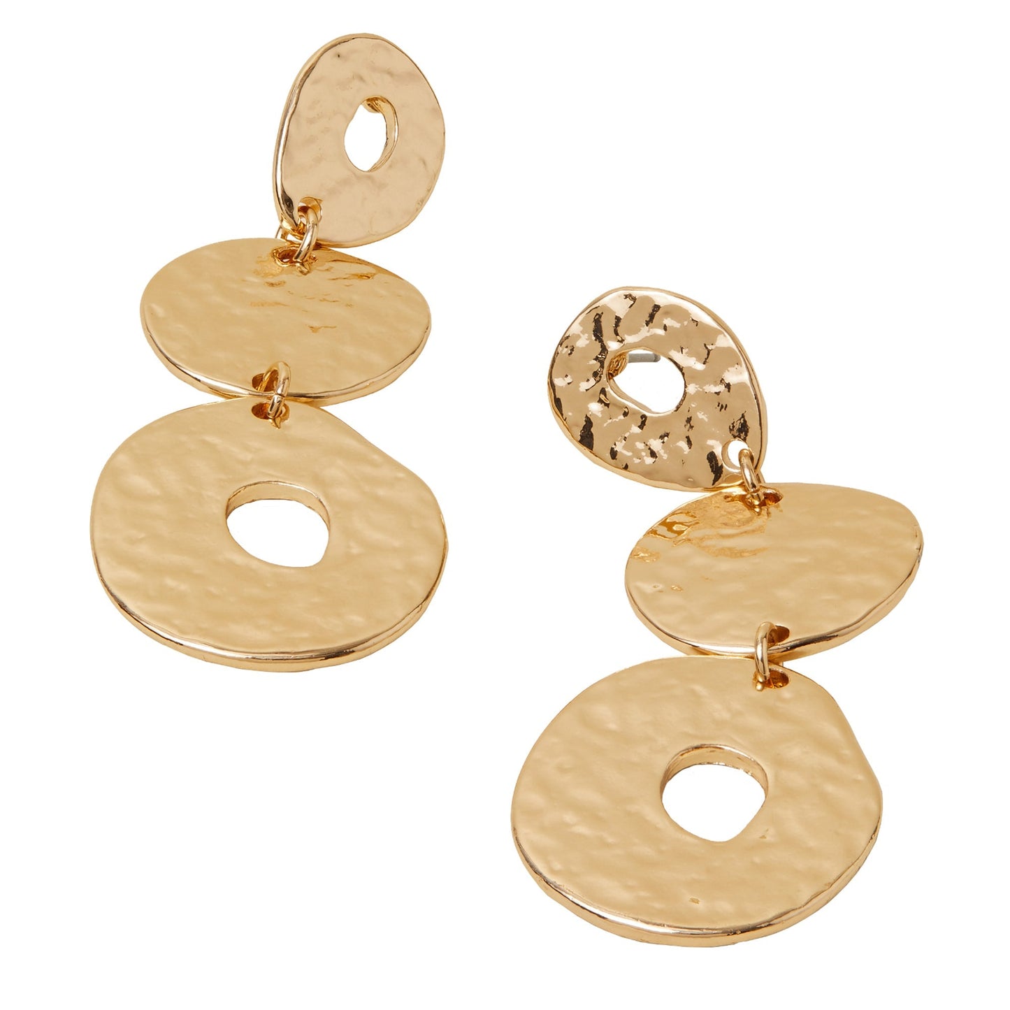 London Women's Gold Triple Circle Hoop Earrings