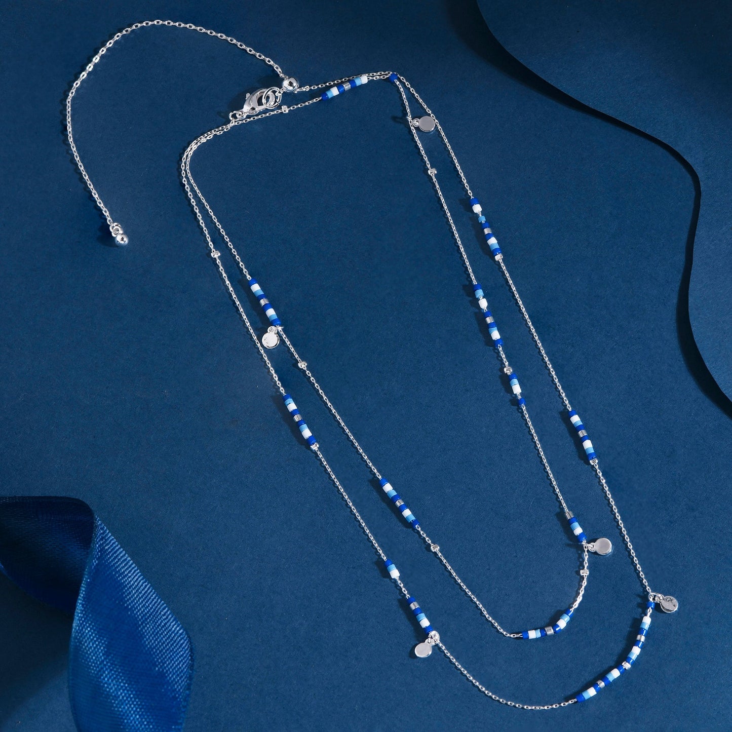 London Women's Sterling Silver-plated Long Beaded Necklace