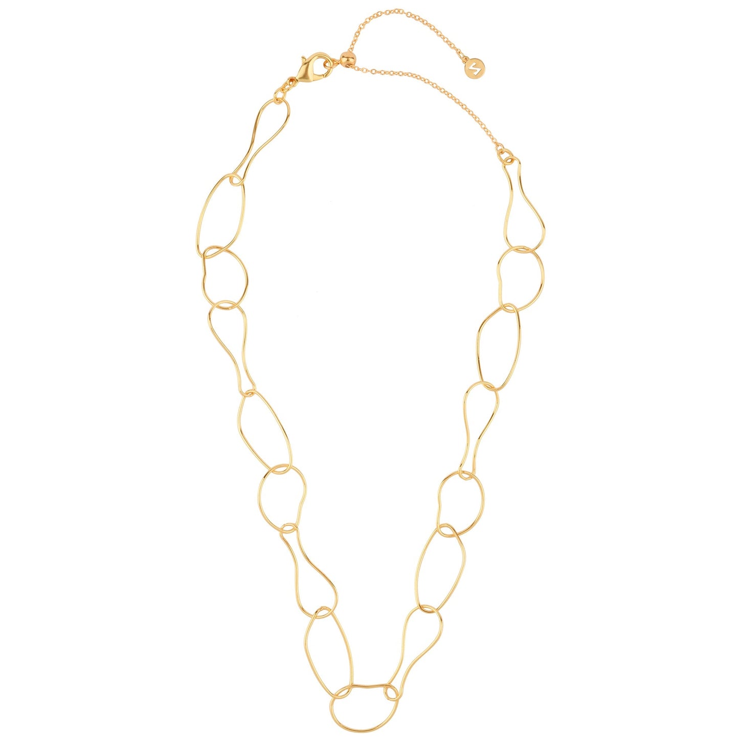 London Women's Z Real Gold Plated Molten Chain Necklace