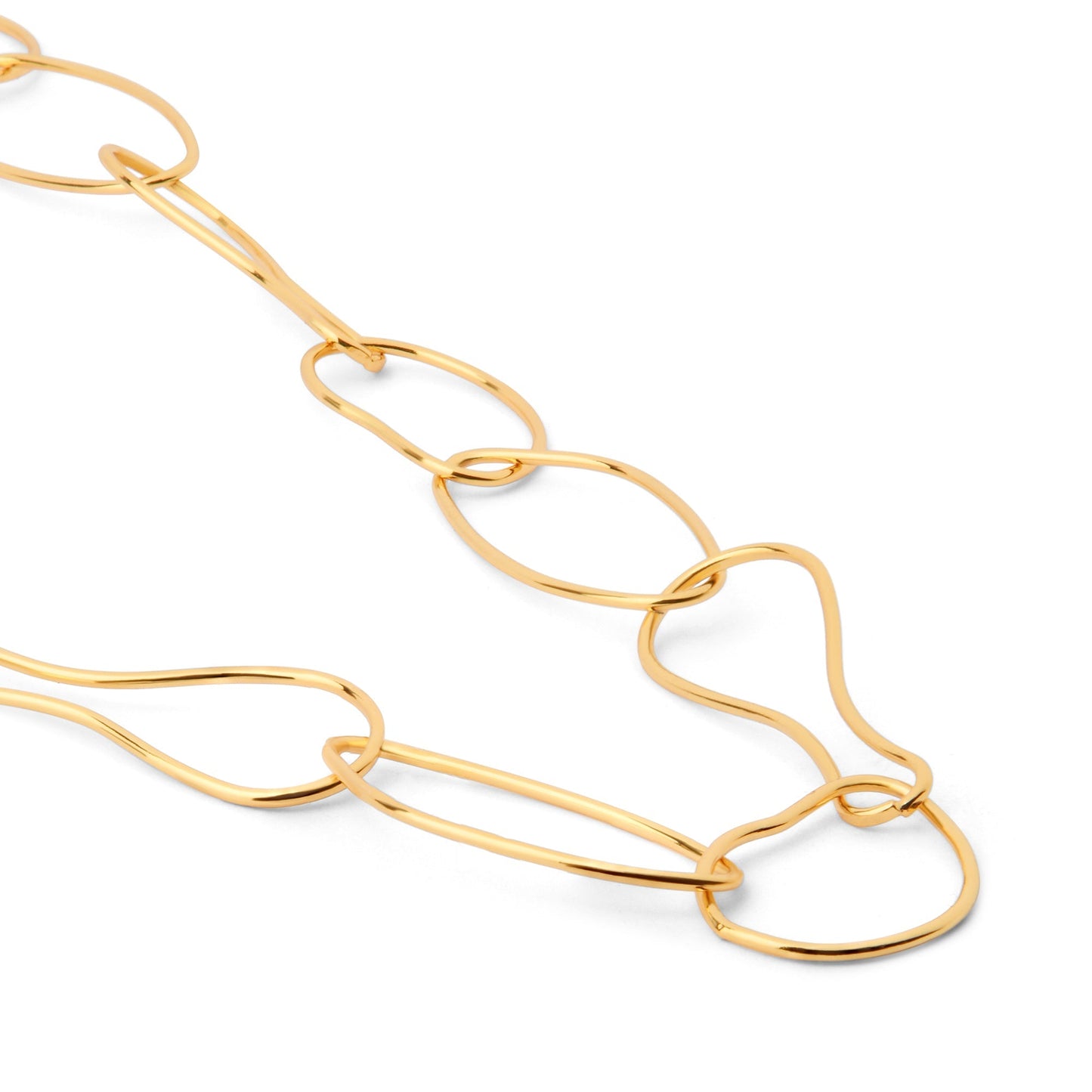 London Women's Z Real Gold Plated Molten Chain Necklace