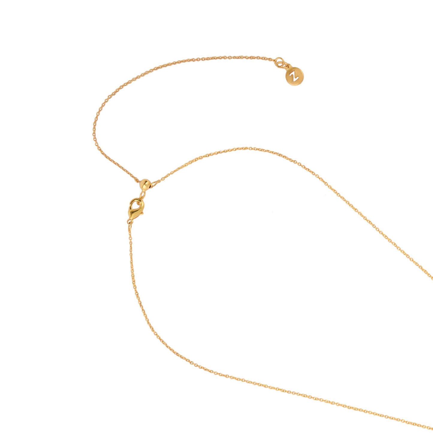 London Women's Z Real Gold Plated Square Pendant Necklace