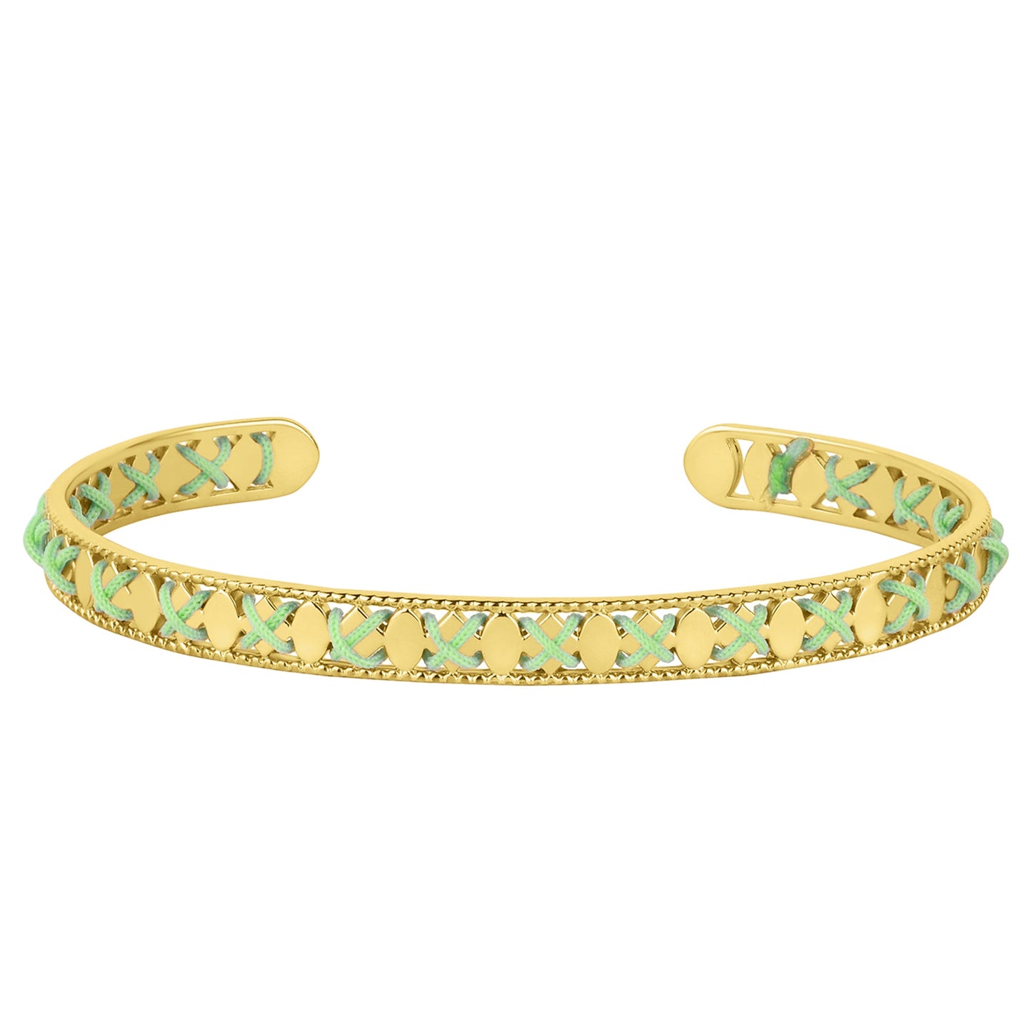 London Women's Z Real Gold Plated Threaded Bangle