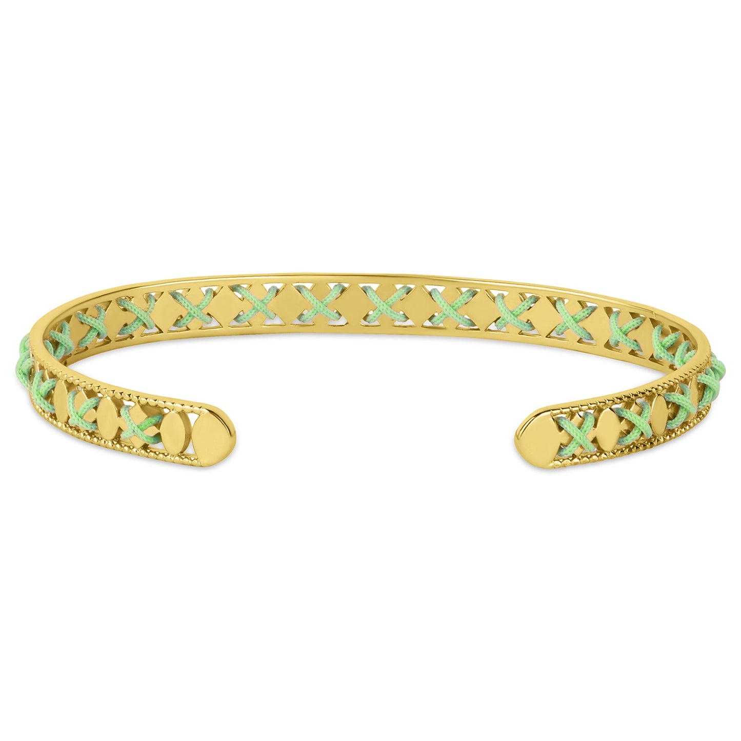 London Women's Z Real Gold Plated Threaded Bangle