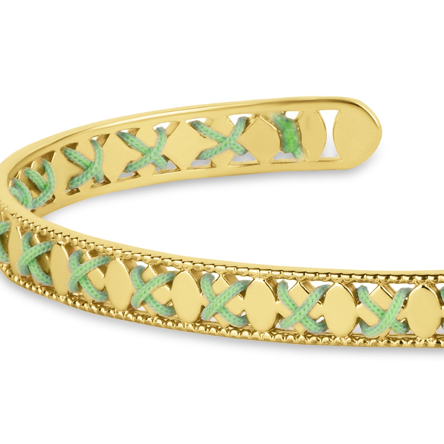 London Women's Z Real Gold Plated Threaded Bangle
