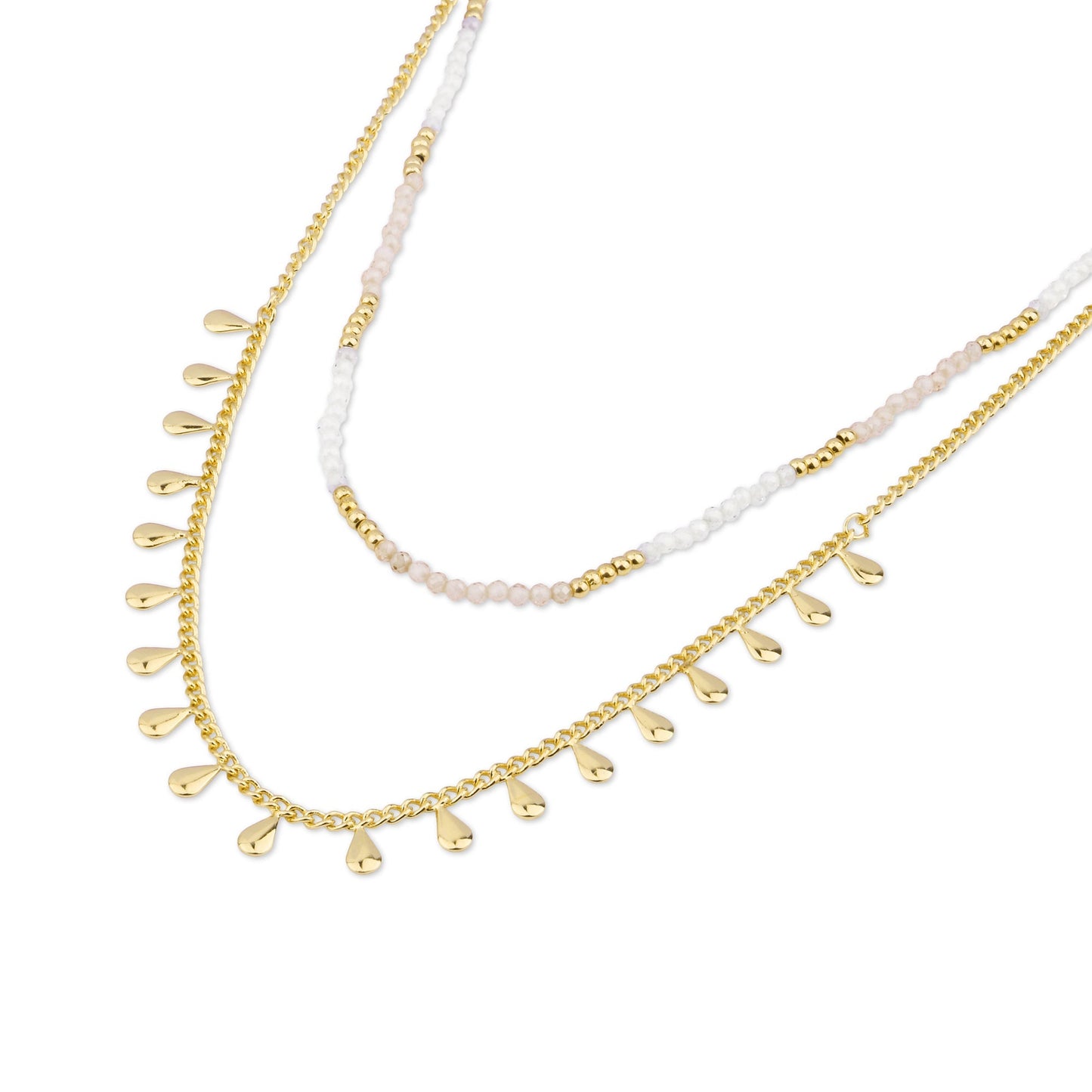 London Women's Gold Facet Bead Layered Necklace