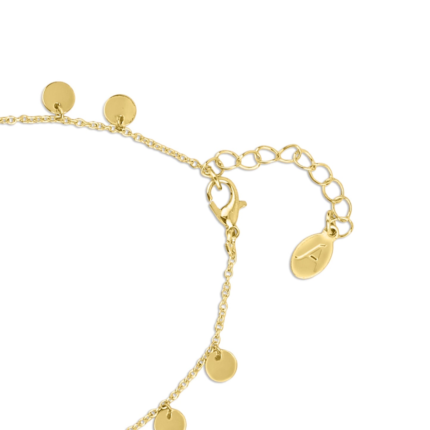 London Women's Gold Station Charm Anklets Pack Of 2