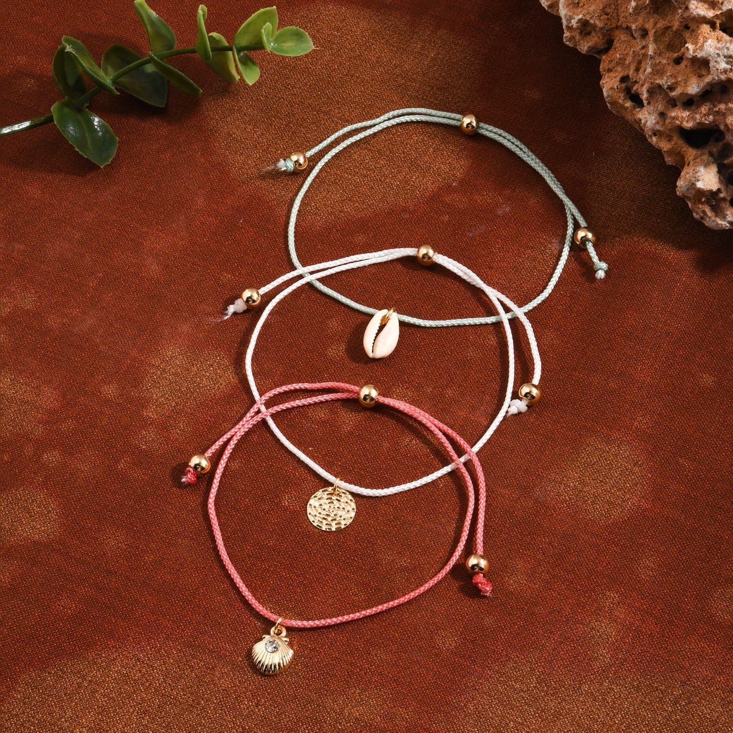 London Women's Friendship Shell Anklets Pack Of 3