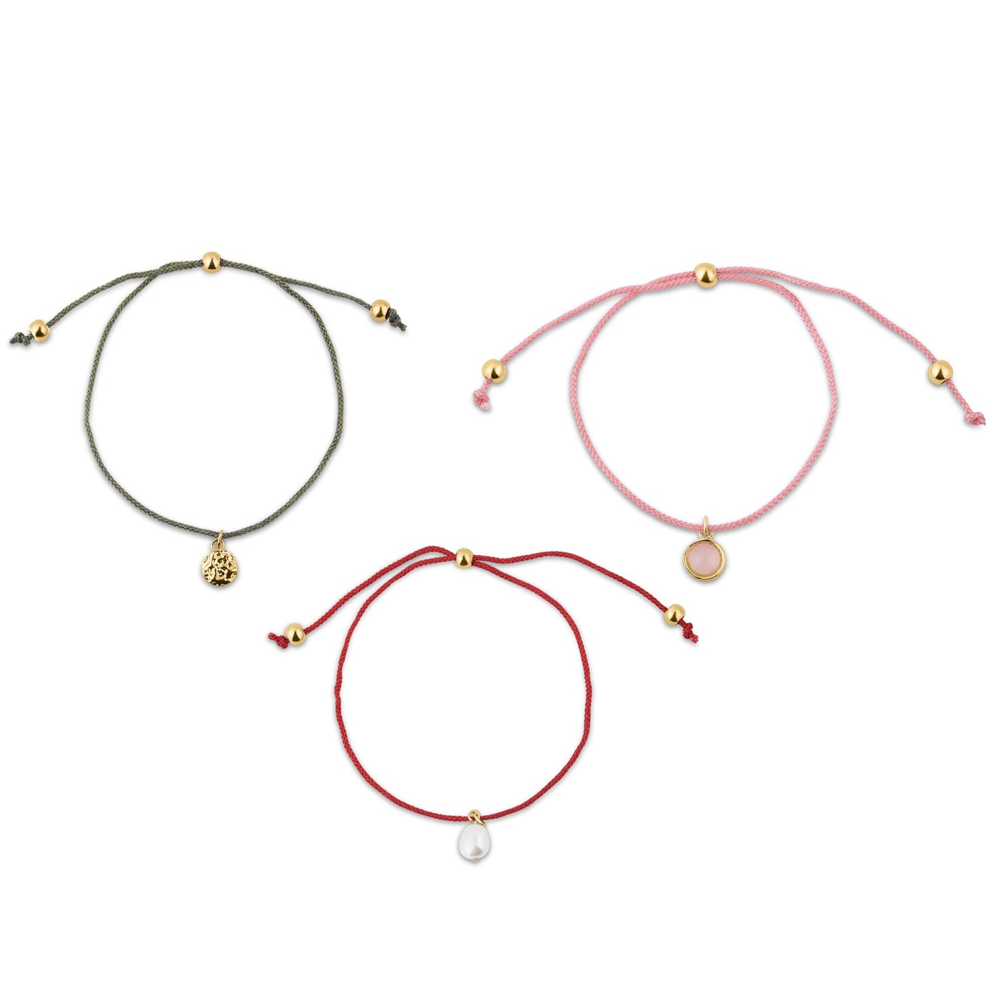 London Women's Gold Coin Friendship Anklets Pack Of 3