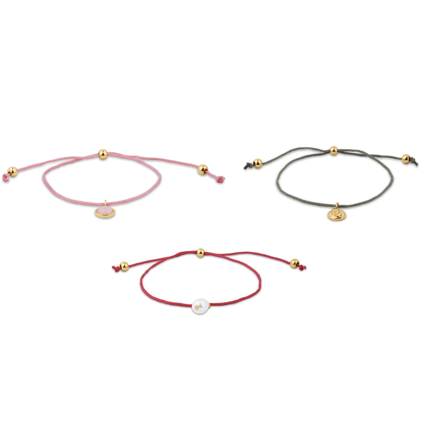 London Women's Gold Coin Friendship Anklets Pack Of 3
