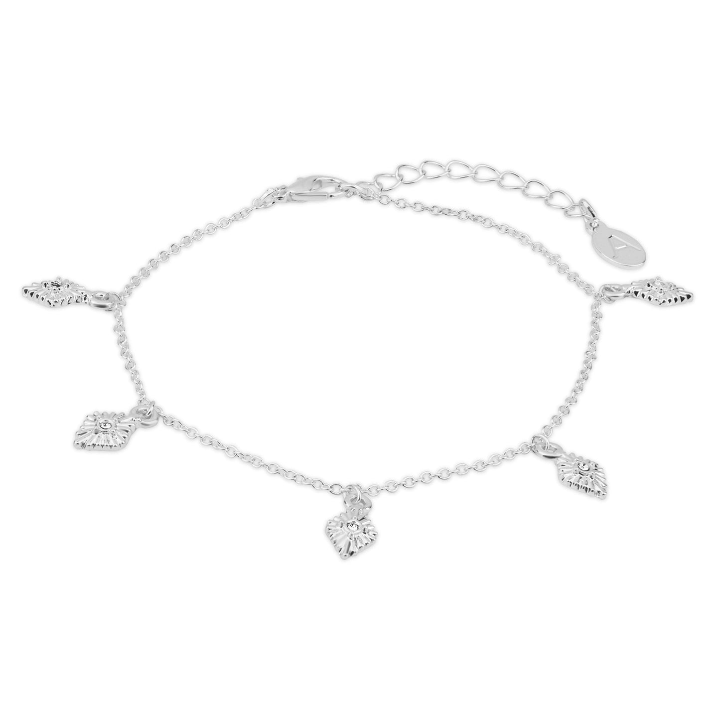 London Women's Crystal Leaf Anklet