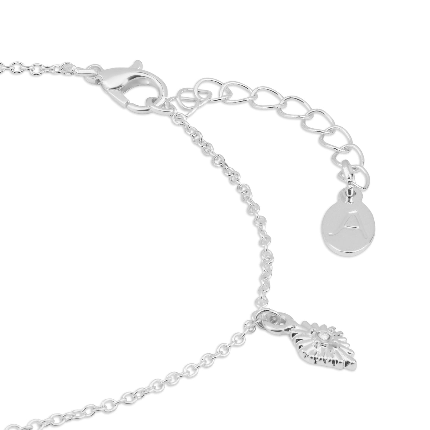 London Women's Crystal Leaf Anklet