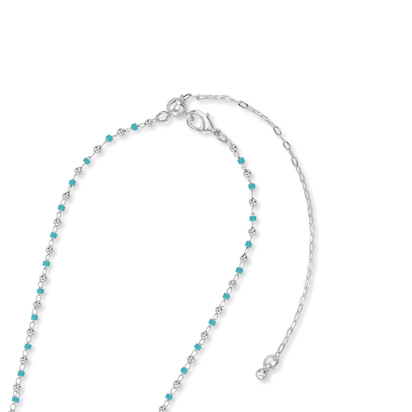 Sterling Silver-Plated Beaded Pendant Necklace