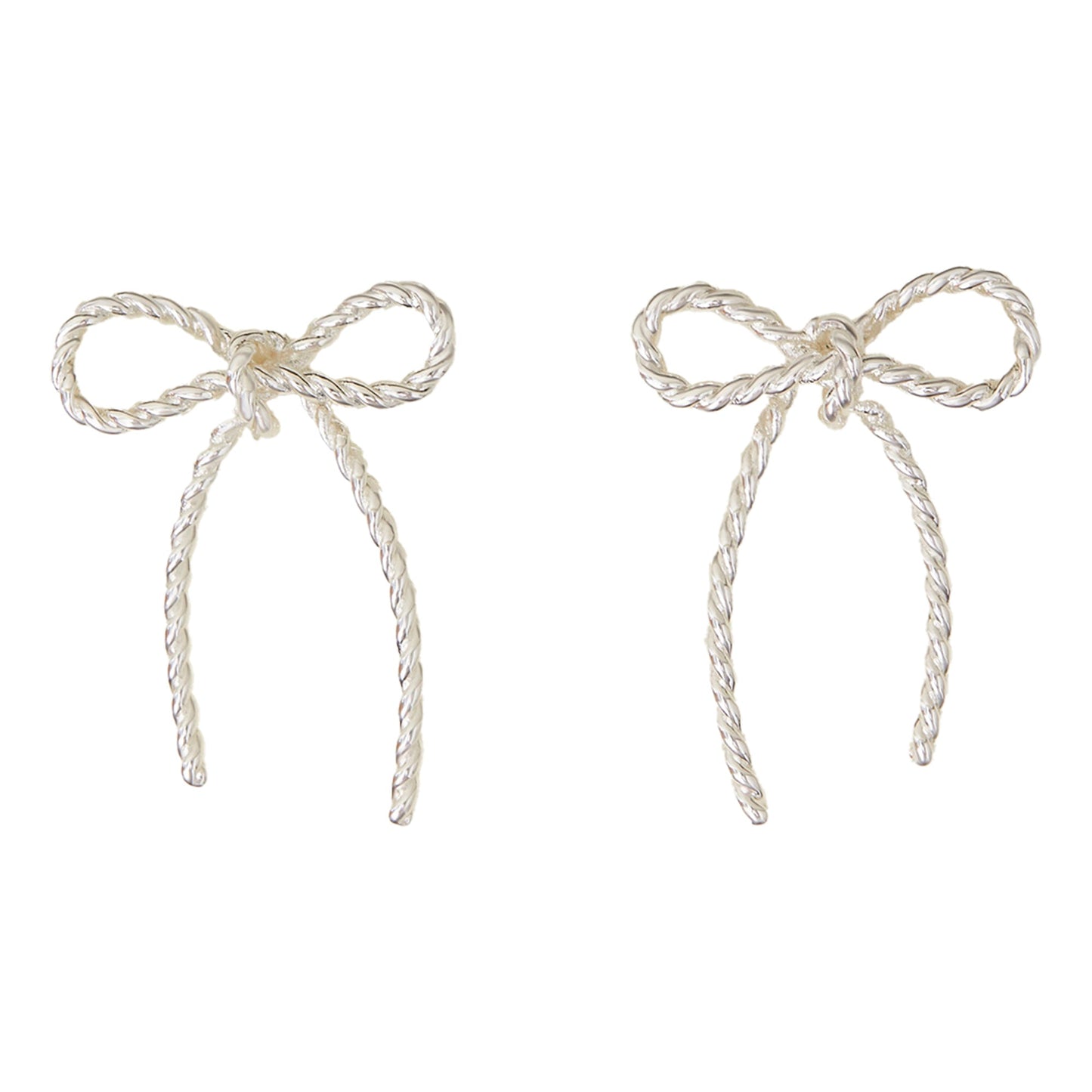 London Women's Sterling Silver-Plated Bow Earrings