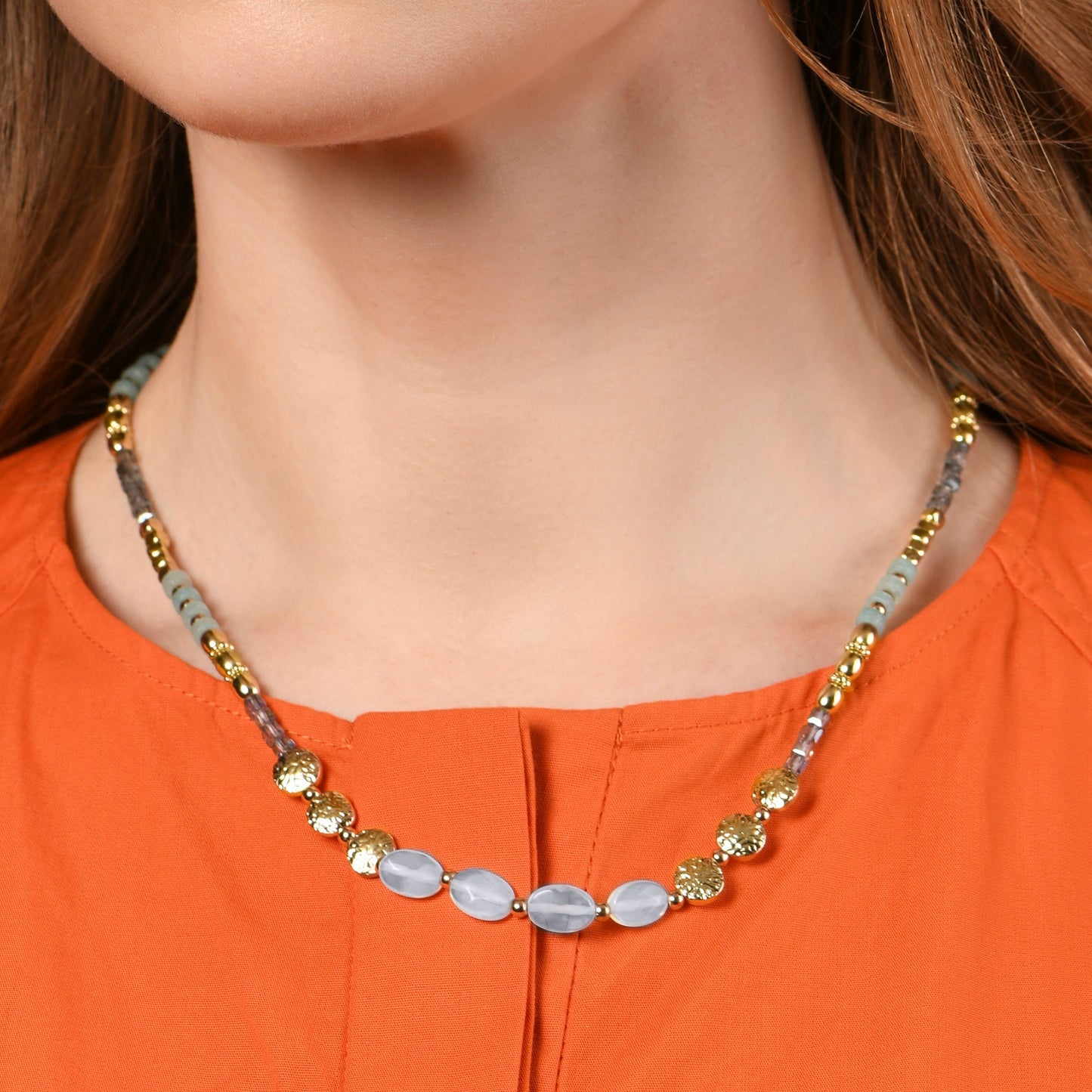 London Women Multi Mix Stone Bead Necklace