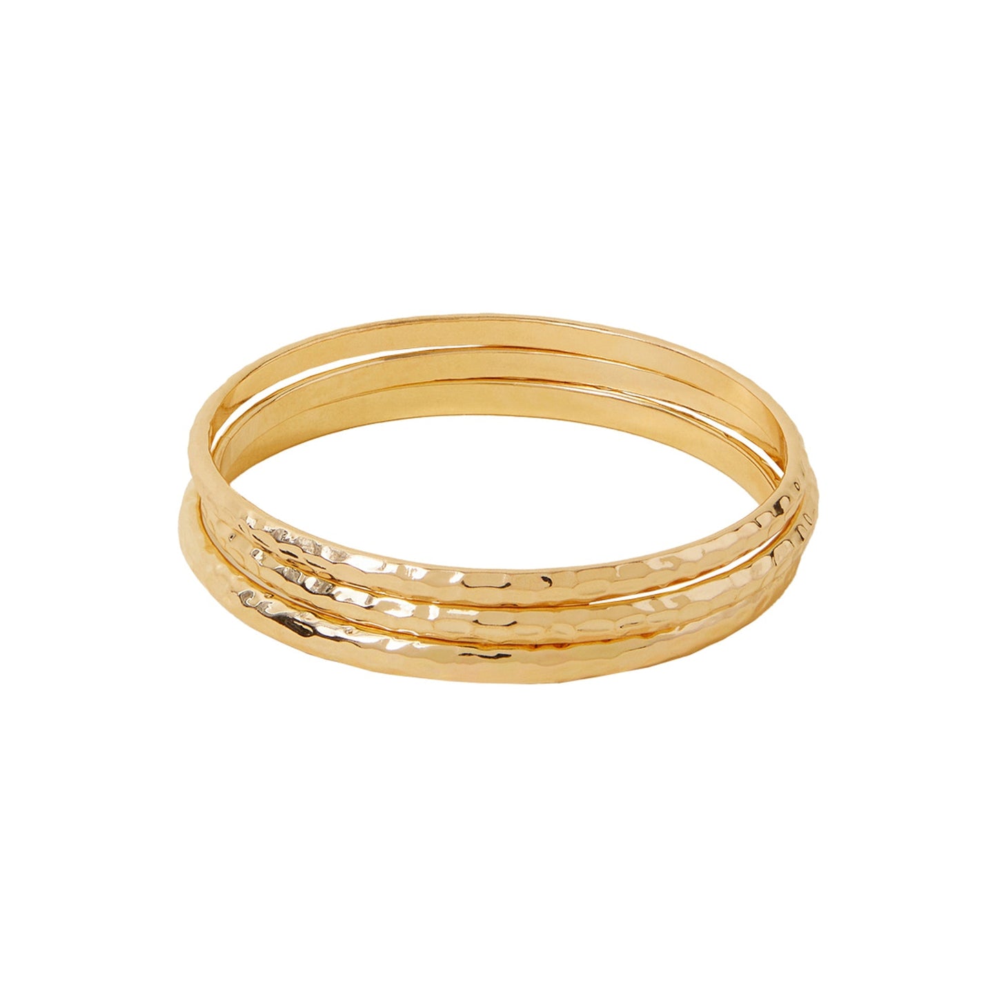 London Women's Gold Textured Bangles Set Of 3