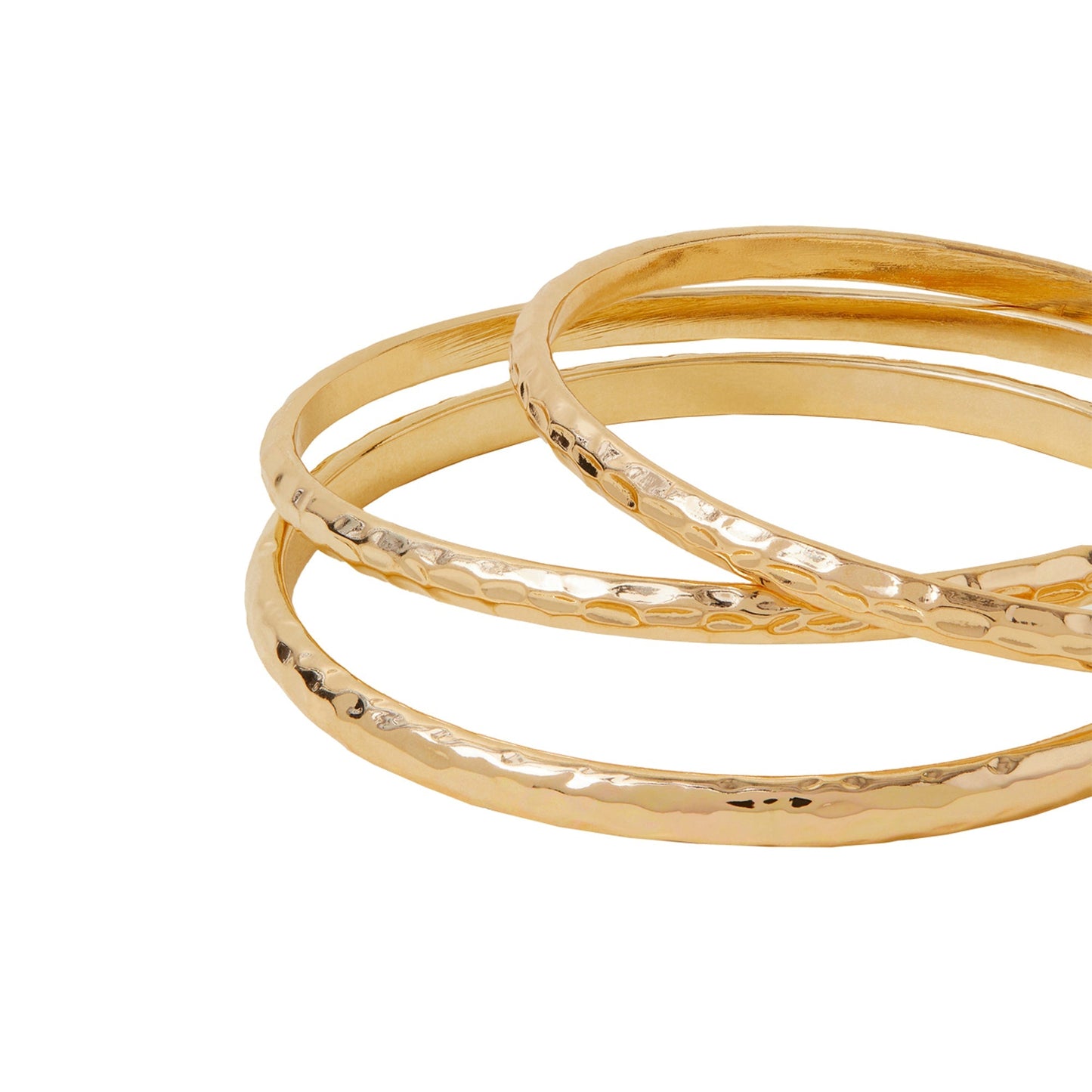 London Women's Gold Textured Bangles Set Of 3