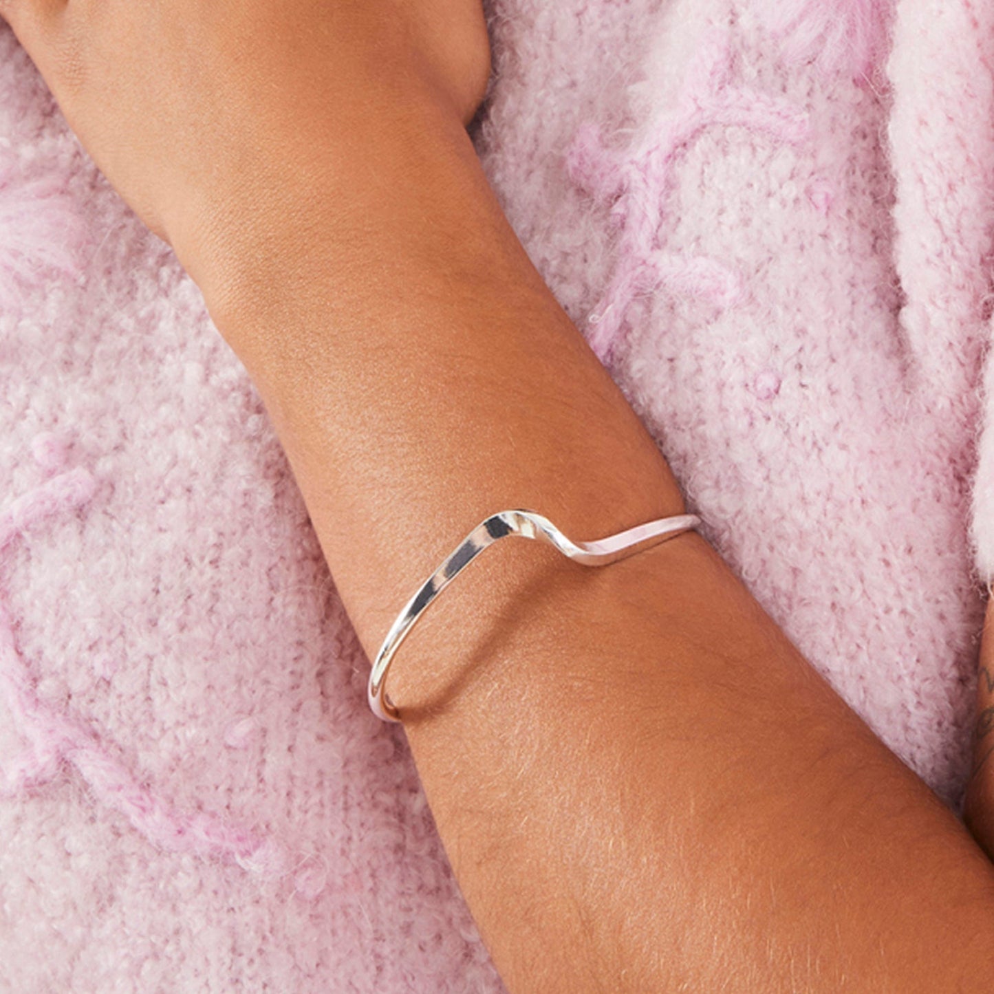 Sterling Silver-Plated Twist Cuff Bracelet
