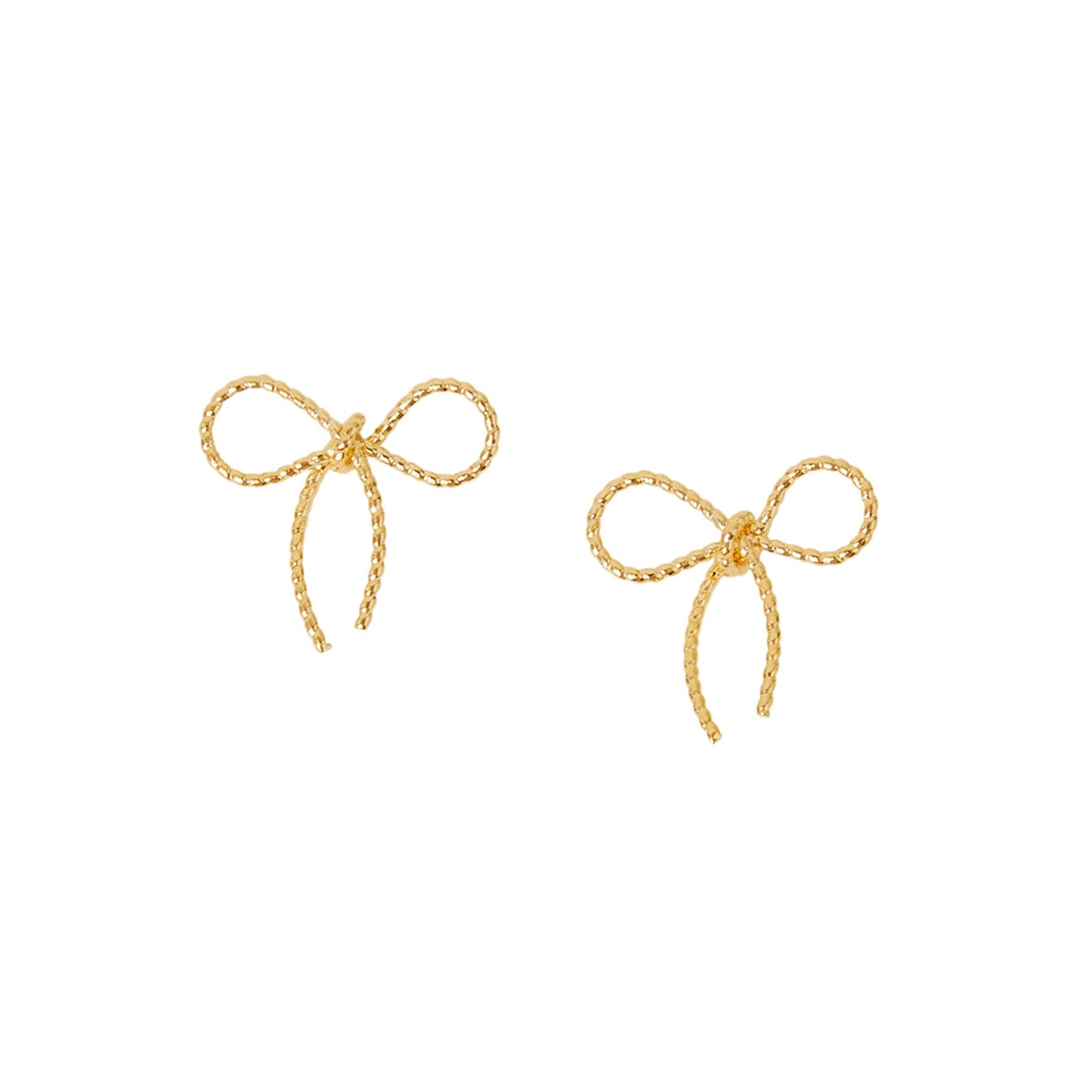 Real Gold Plated Mini Bow Studs Earrings