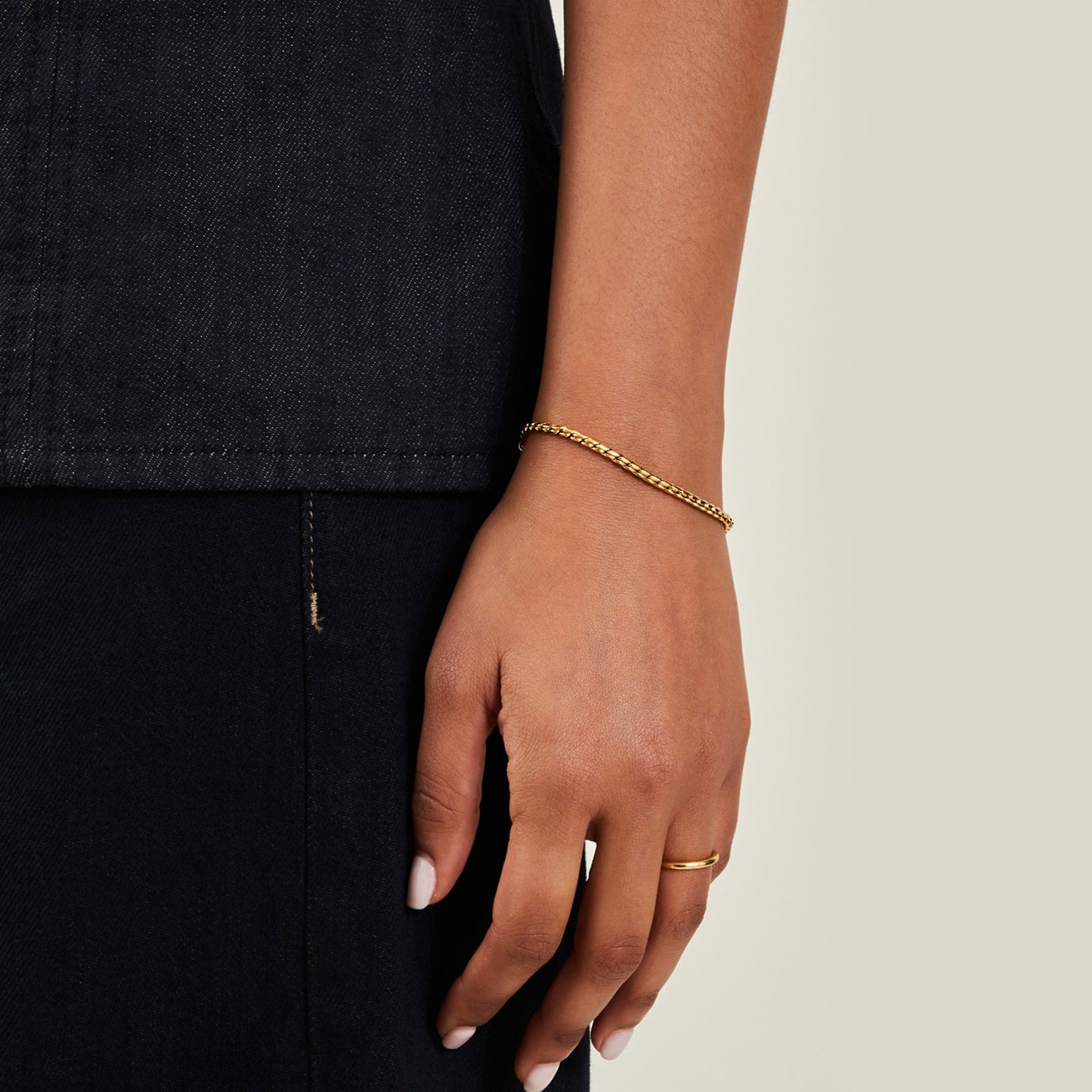 Real Gold Plated Waterproof Snake Chain Bracelet