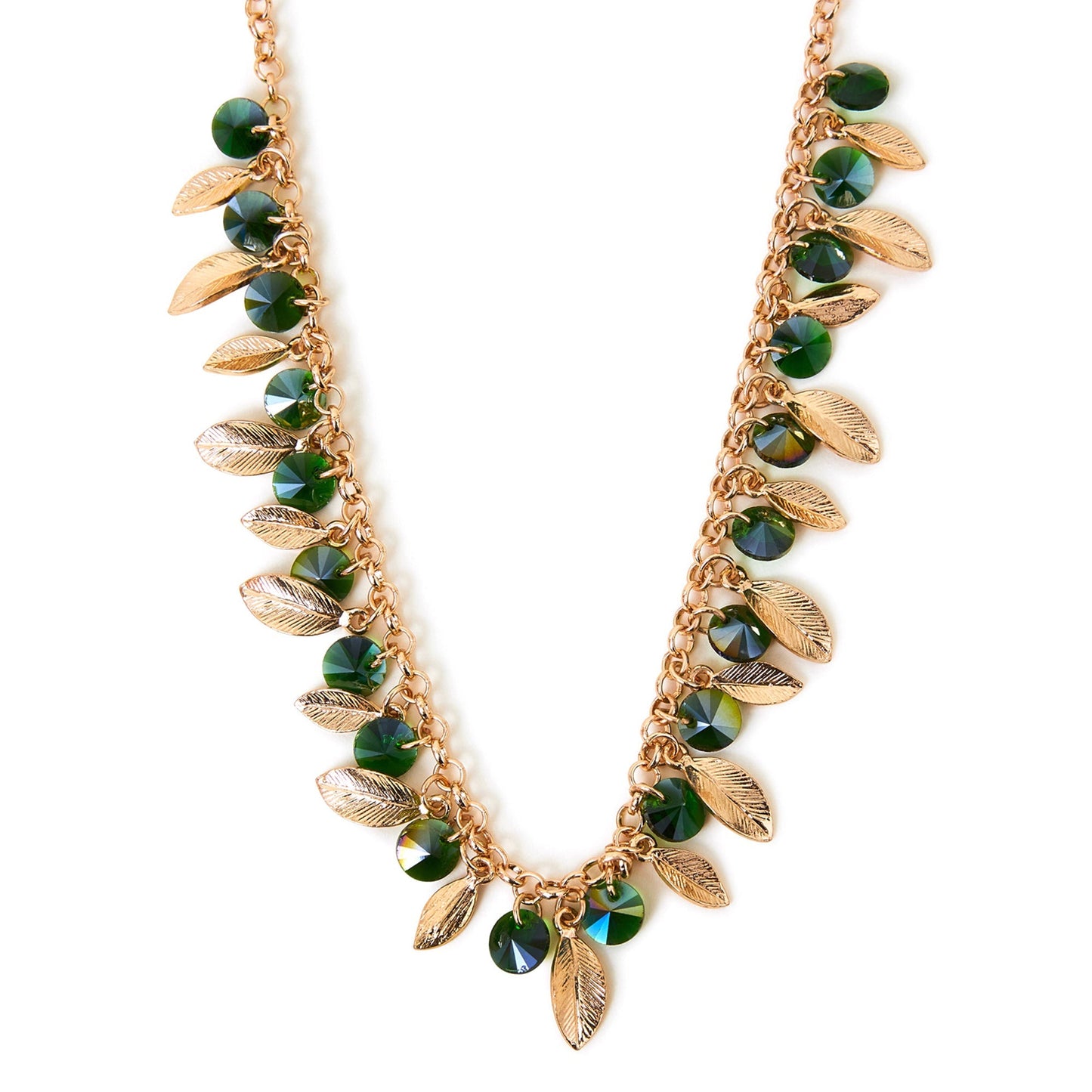 Leaf and Geam Necklace
