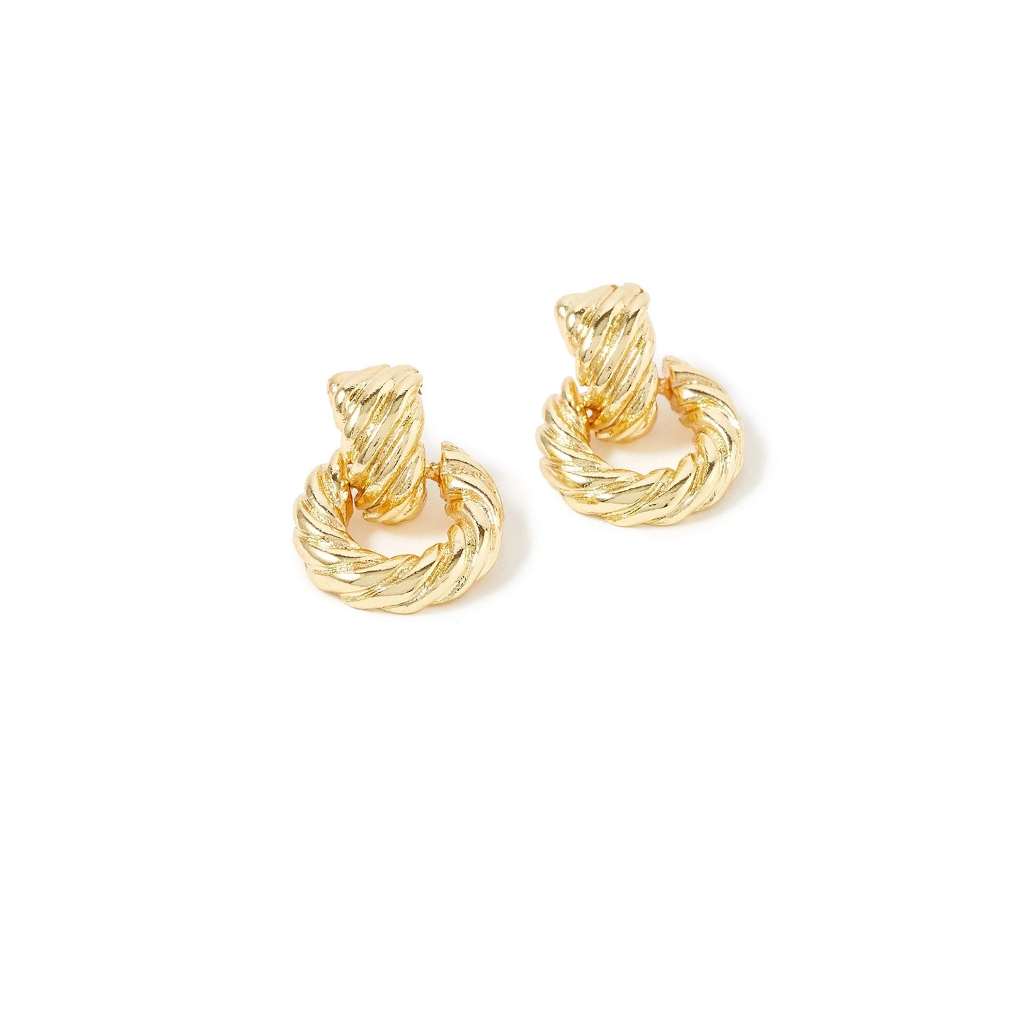 London Women's Gold Berry Blush Twisted Tiny Doorknocker Earring