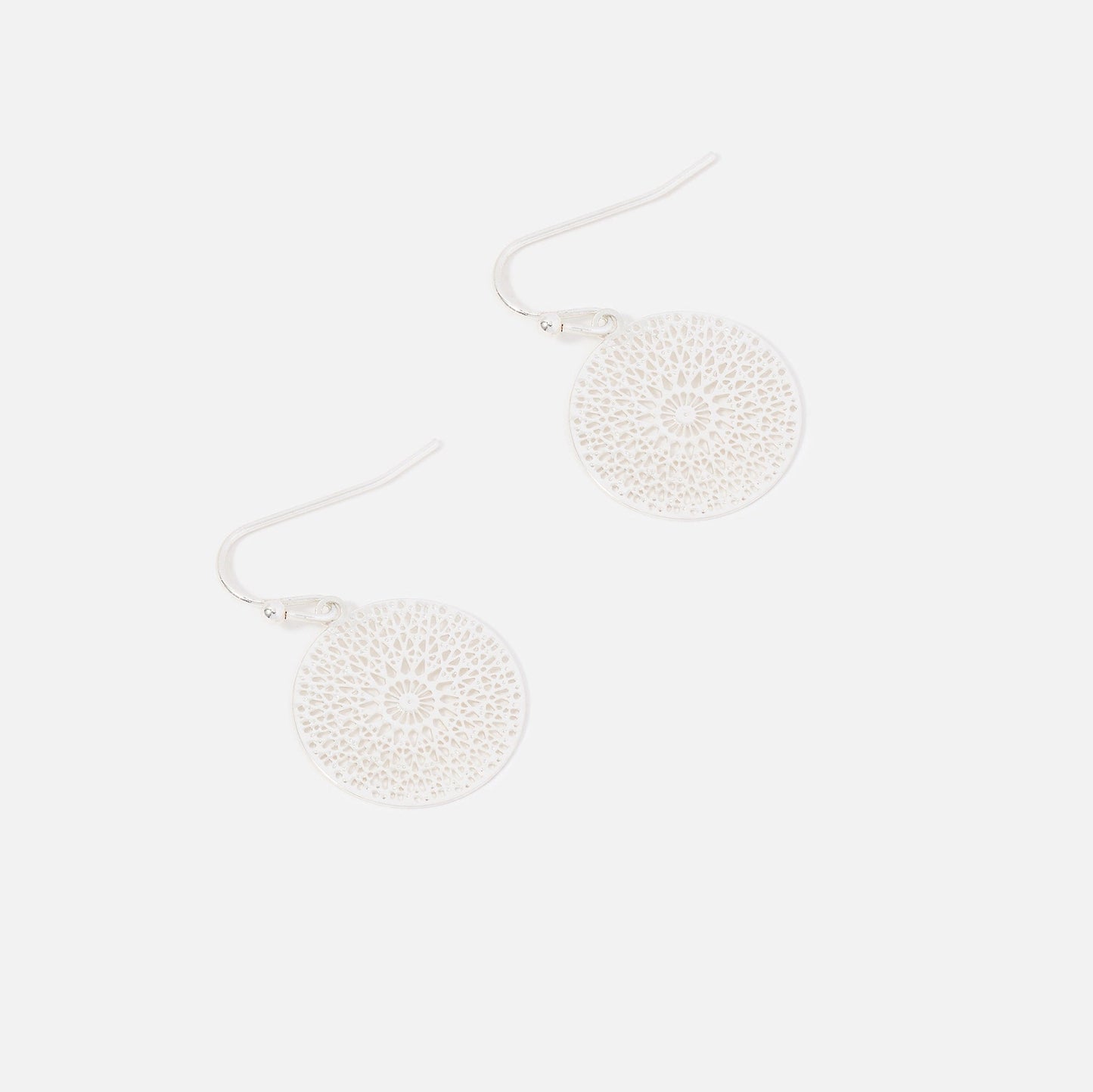 London Women's Silver Filigree Short Drop Earring