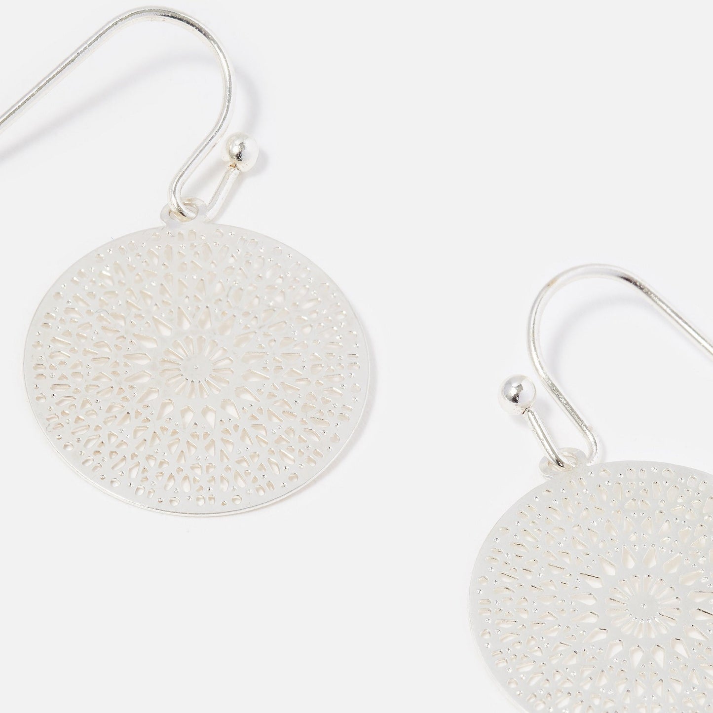 London Women's Silver Filigree Short Drop Earring