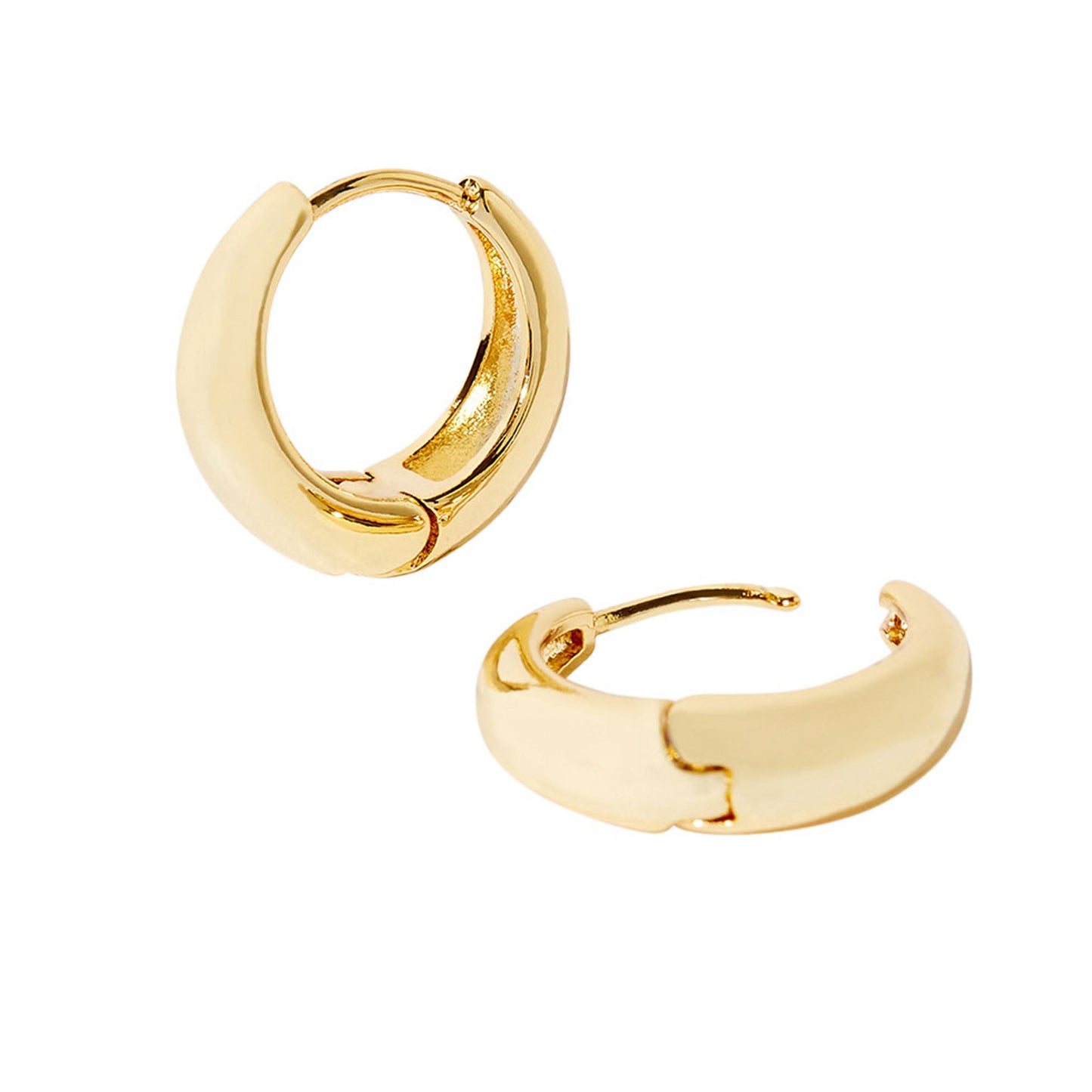 Real Gold Plated Z Basic Chunky Small Hoop For Women