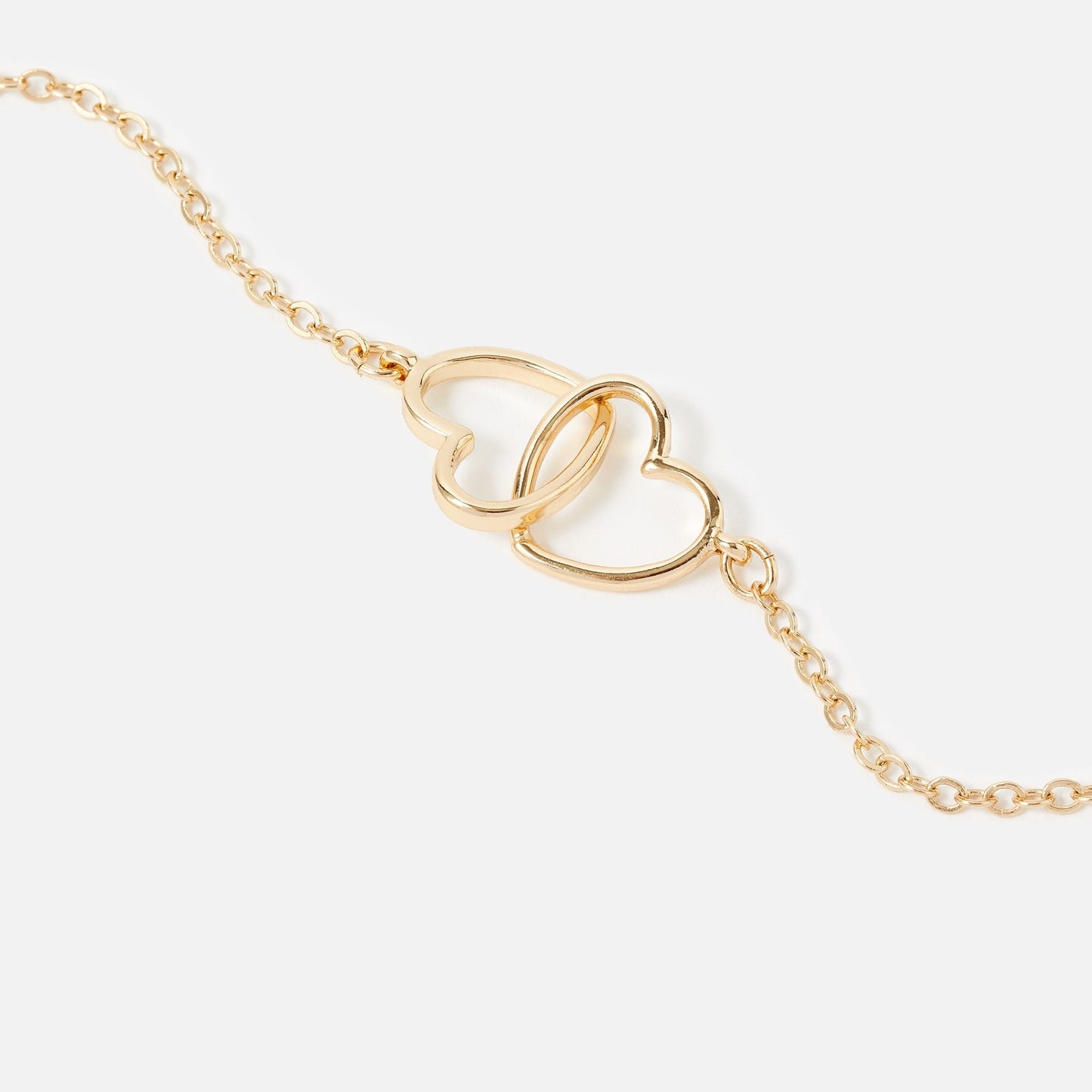 London Women's Gold Linked Hearts Bracelet