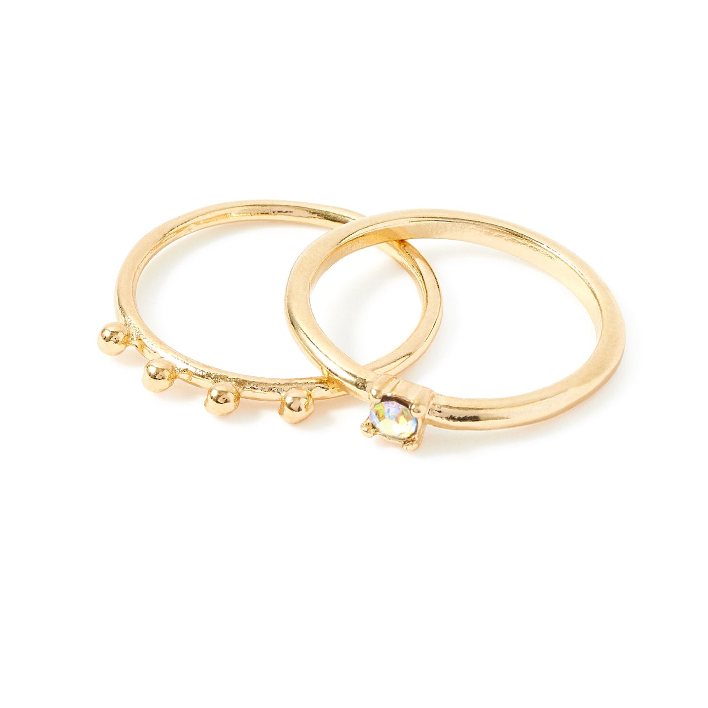 London Women's Pack Of 2 Opal & Bobble Stacking Rings Medium