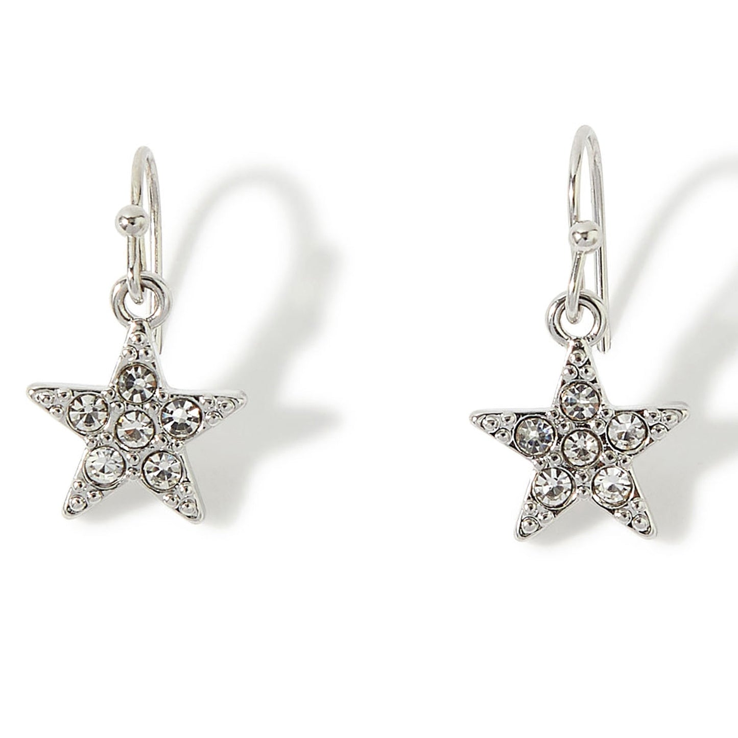 London Women'S Silver Pave Star Short Drop Earring
