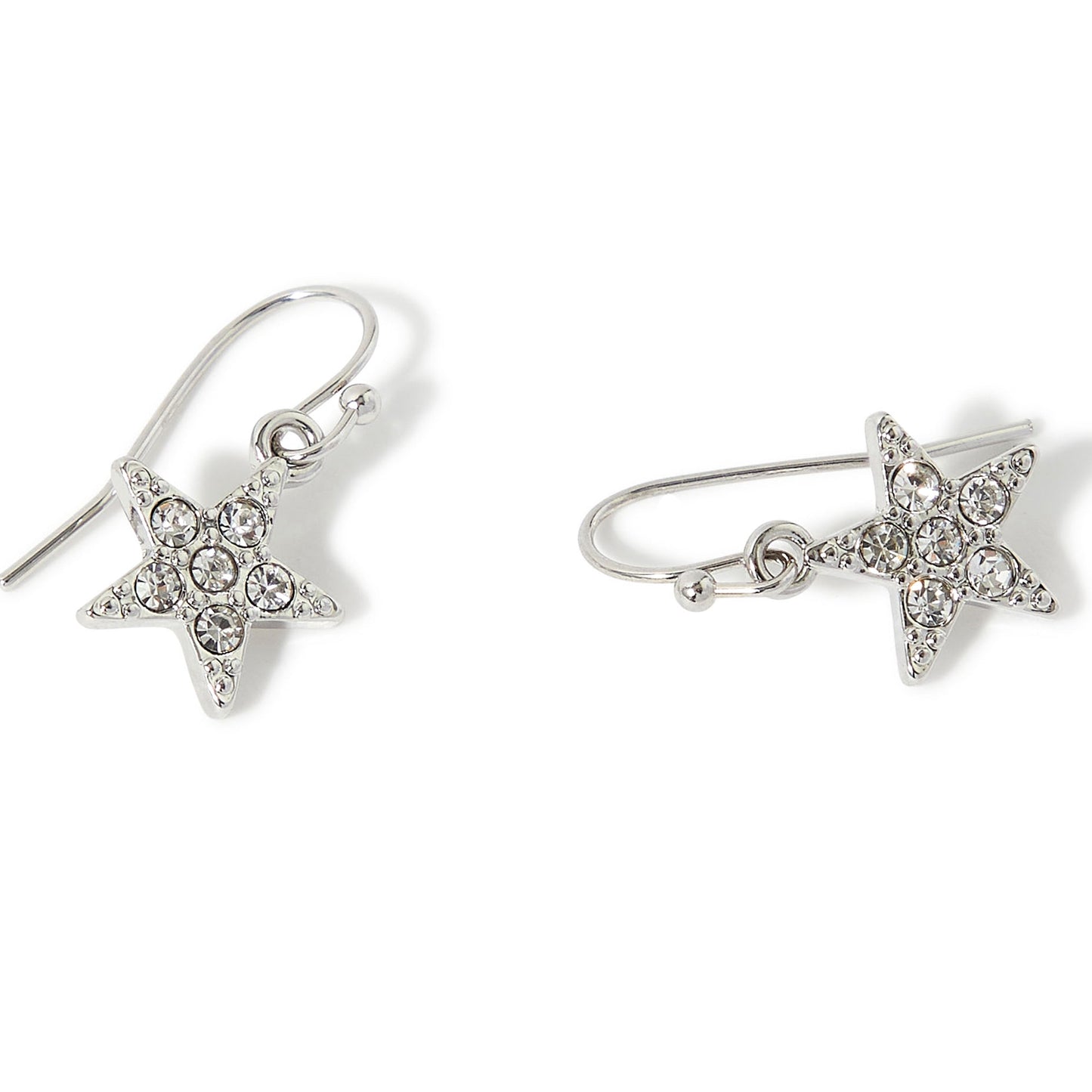 London Women'S Silver Pave Star Short Drop Earring