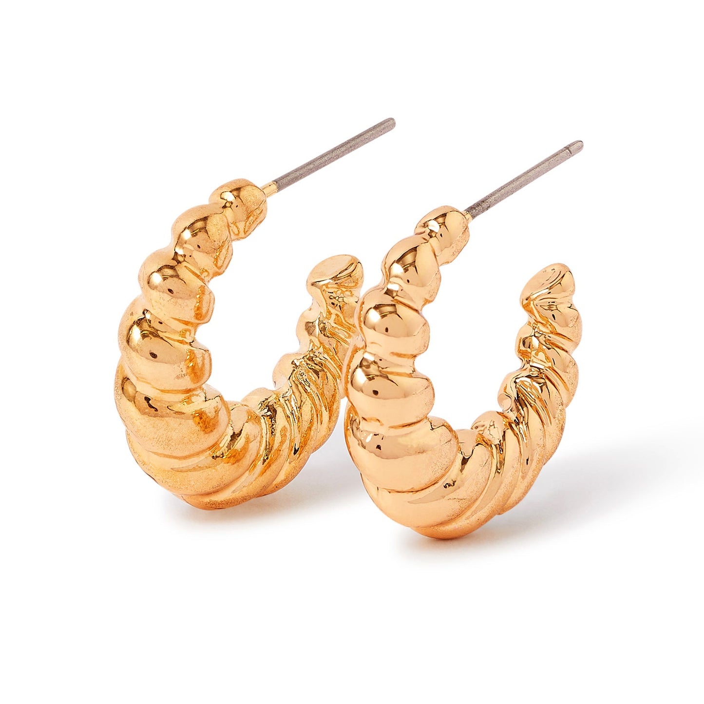 London Women's gold Super Classics Croissant Hoop Earring