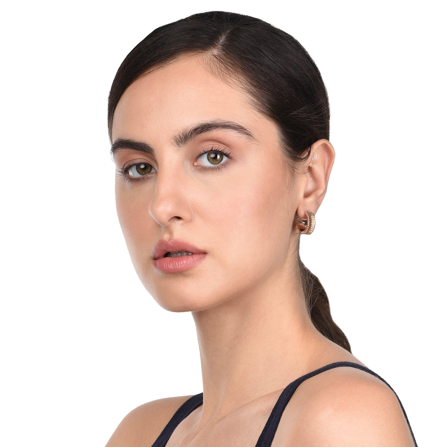 London Women's gold Super Classics Set of 3 Chunky Detailed Hoops Earring