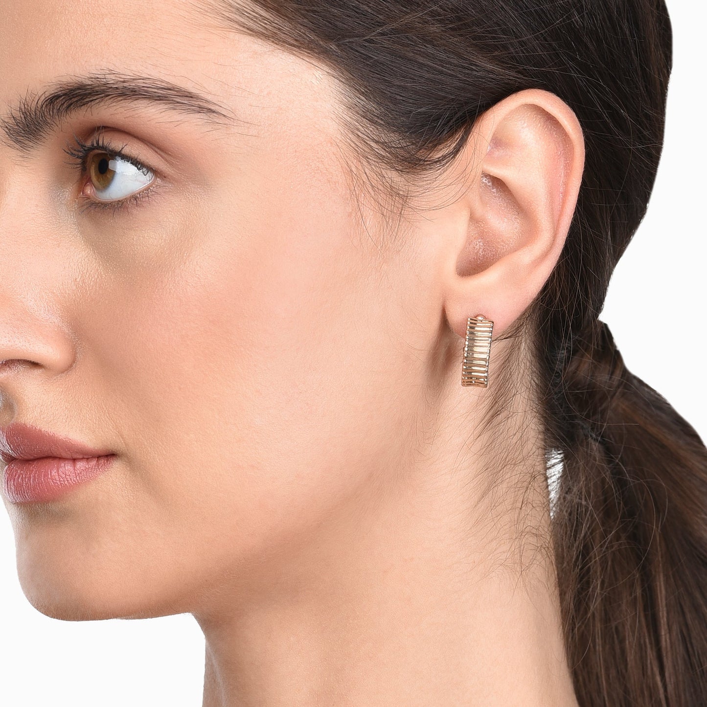 London Women's gold Super Classics Set of 3 Chunky Detailed Hoops Earring